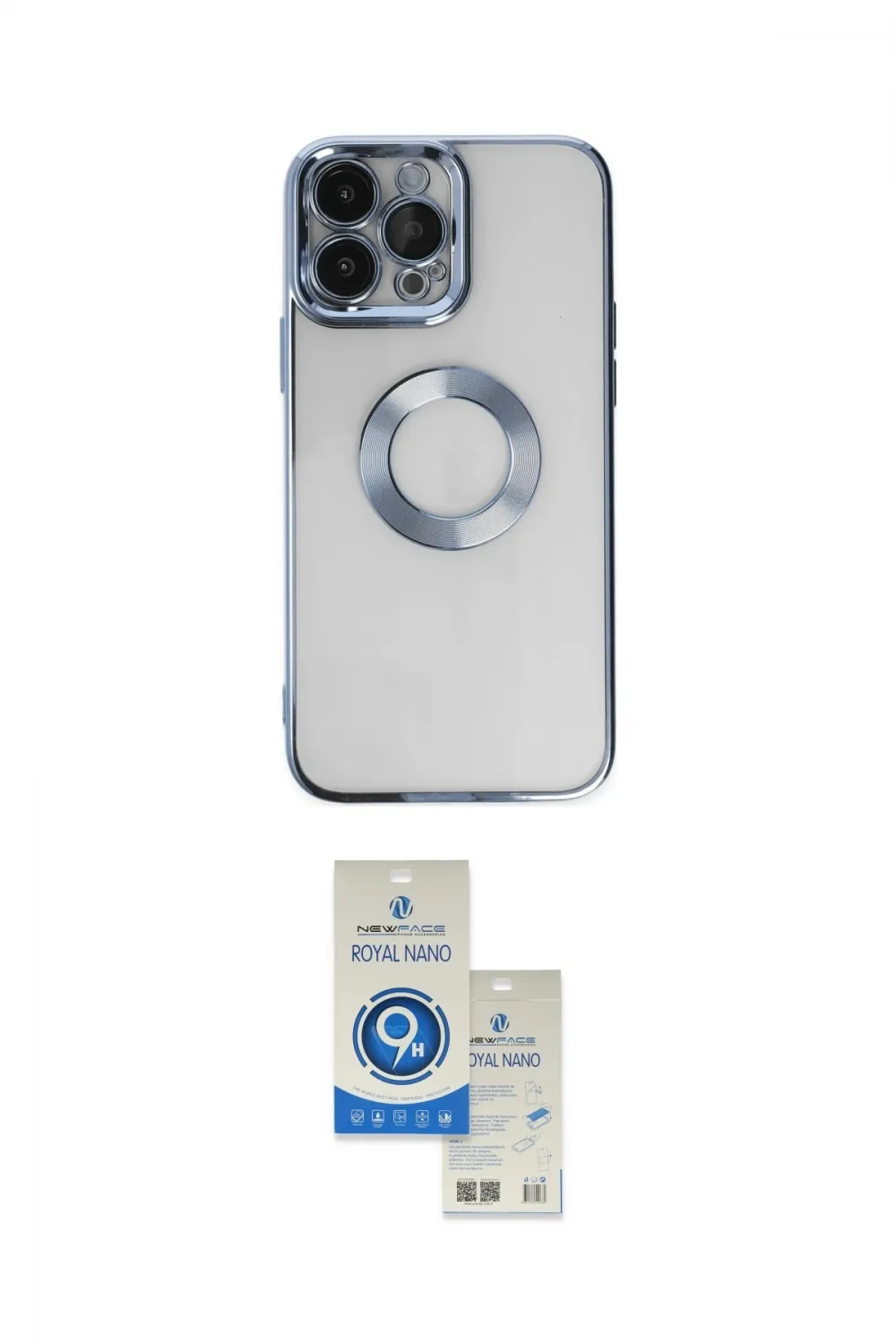 ieg™ iPhone 14 Pro Max Kılıf Pusula Form - Şeffaf Royal Nano Ekran Koruyucu