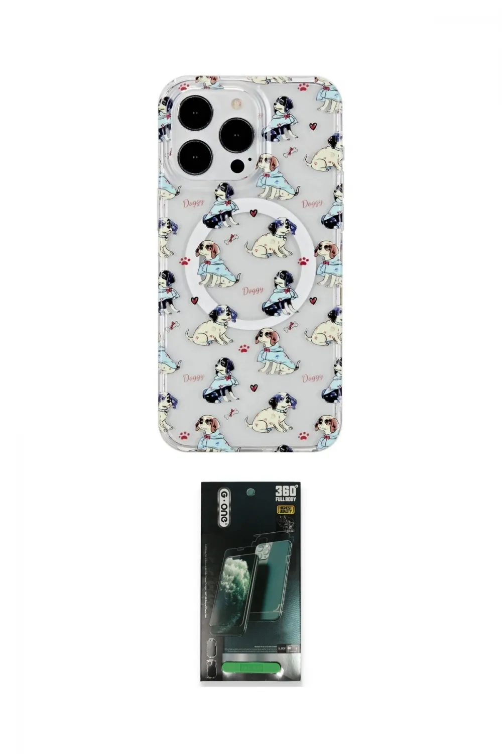 ieg™ iPhone 14 Pro Max Kılıf Pusula Form - Siyah 360 Mat Full Body Arka Koruyucu