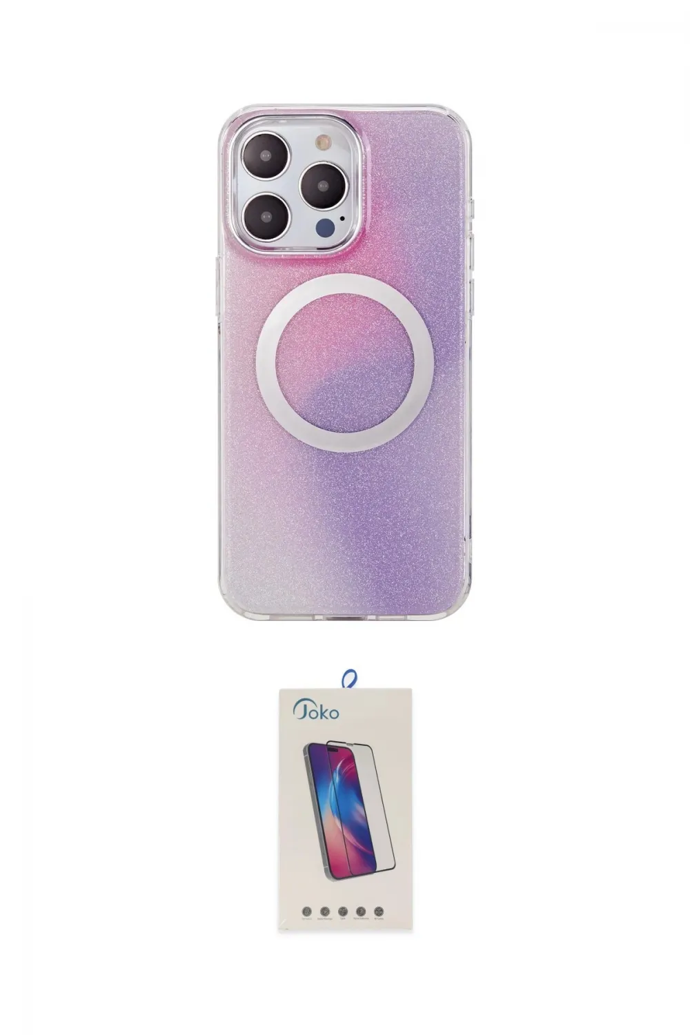 ieg™ iPhone 14 Pro Max Kılıf Pusula Form - Siyah Joko 5D Cam