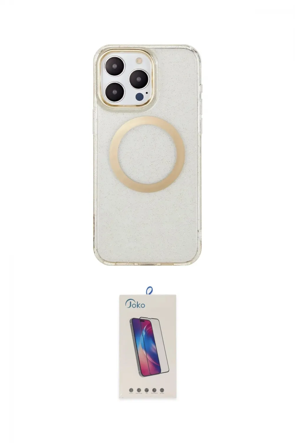 ieg™ iPhone 14 Pro Max Kılıf Pusula Form - Siyah Joko 5D Cam