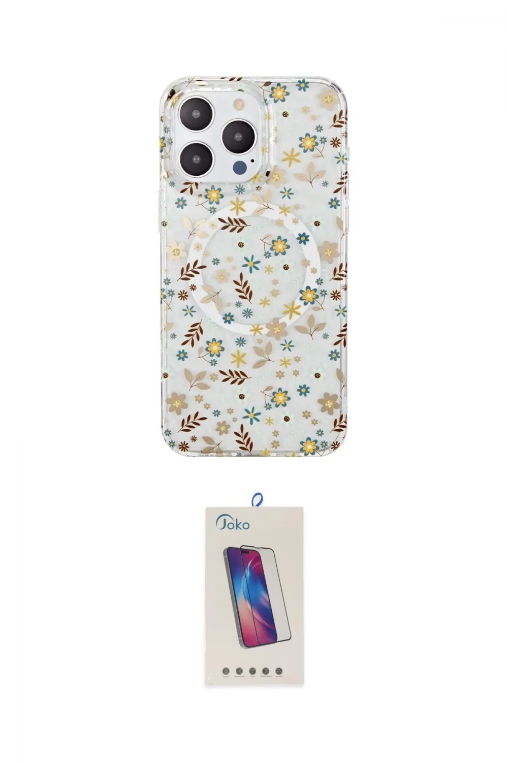 ieg™ iPhone 14 Pro Max Kılıf Pusula Form - Siyah Joko 5D Cam