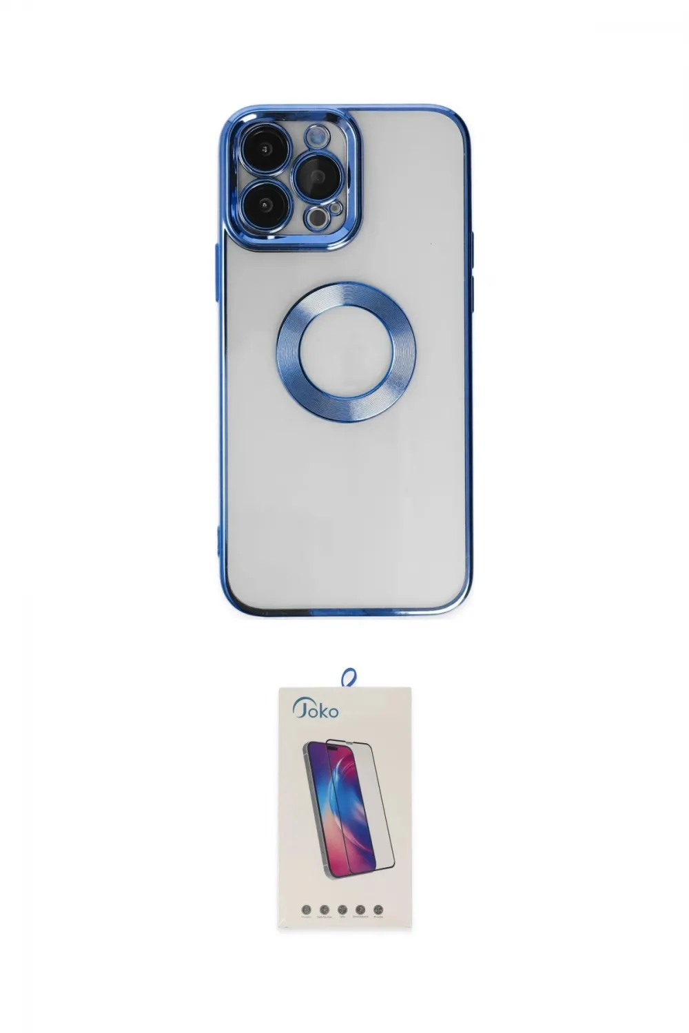 ieg™ iPhone 14 Pro Max Kılıf Pusula Form - Siyah Joko 5D Cam