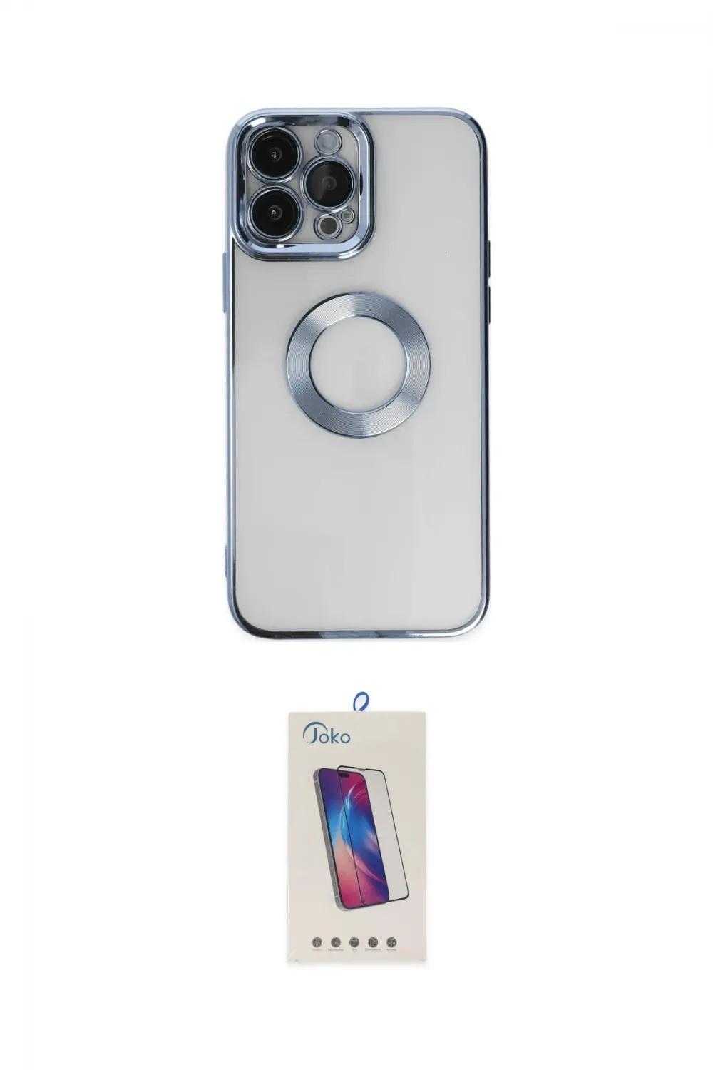 ieg™ iPhone 14 Pro Max Kılıf Pusula Form - Siyah Joko 5D Cam