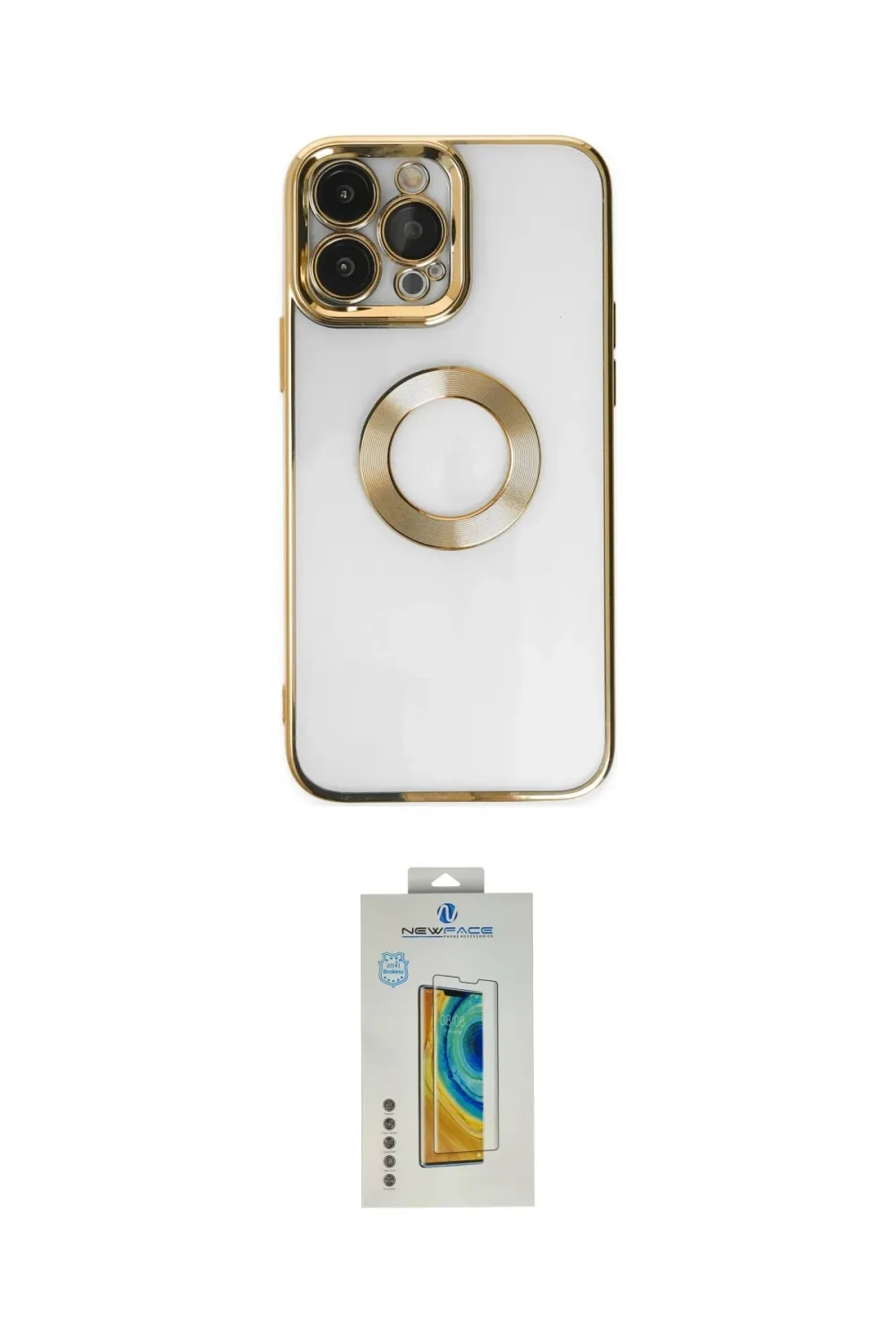ieg™ iPhone 14 Pro Max Kılıf Pusula Form - Siyah Polymer Nano Ekran Koruyucu