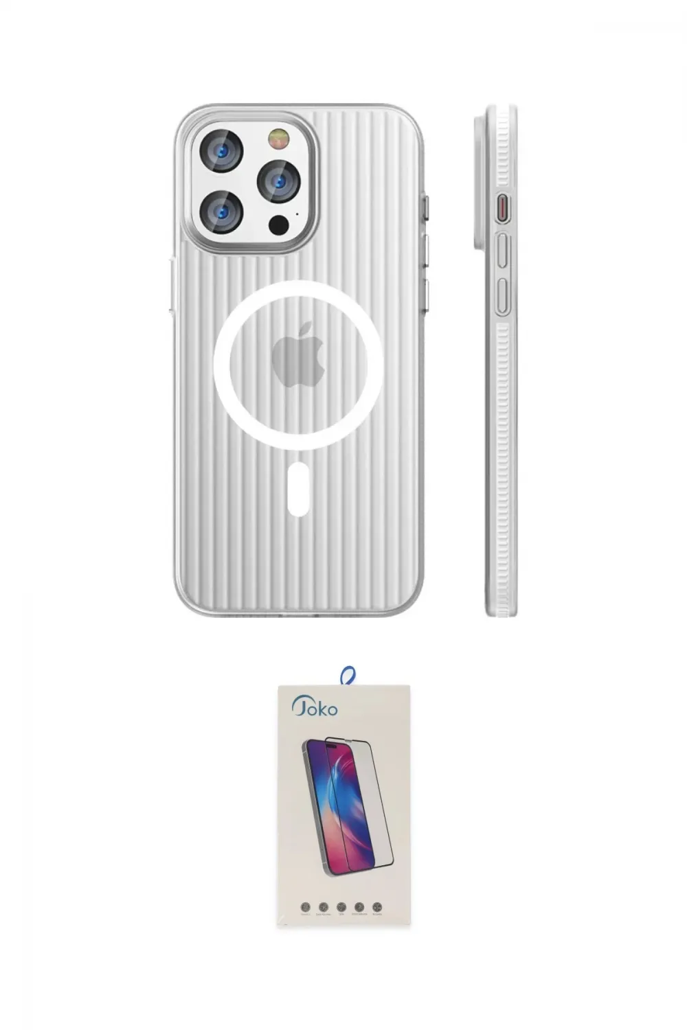ieg™ iPhone 14 Pro Max Kılıf Pusula Minimal Koleksiyonu - Siyah Joko 5D Cam
