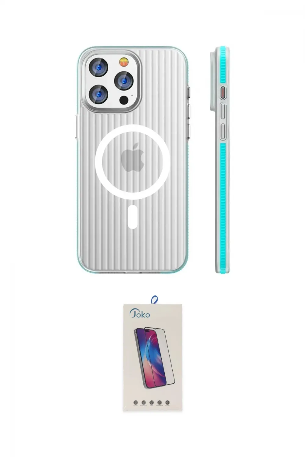 ieg™ iPhone 14 Pro Max Kılıf Pusula Minimal Koleksiyonu - Siyah Joko 5D Cam