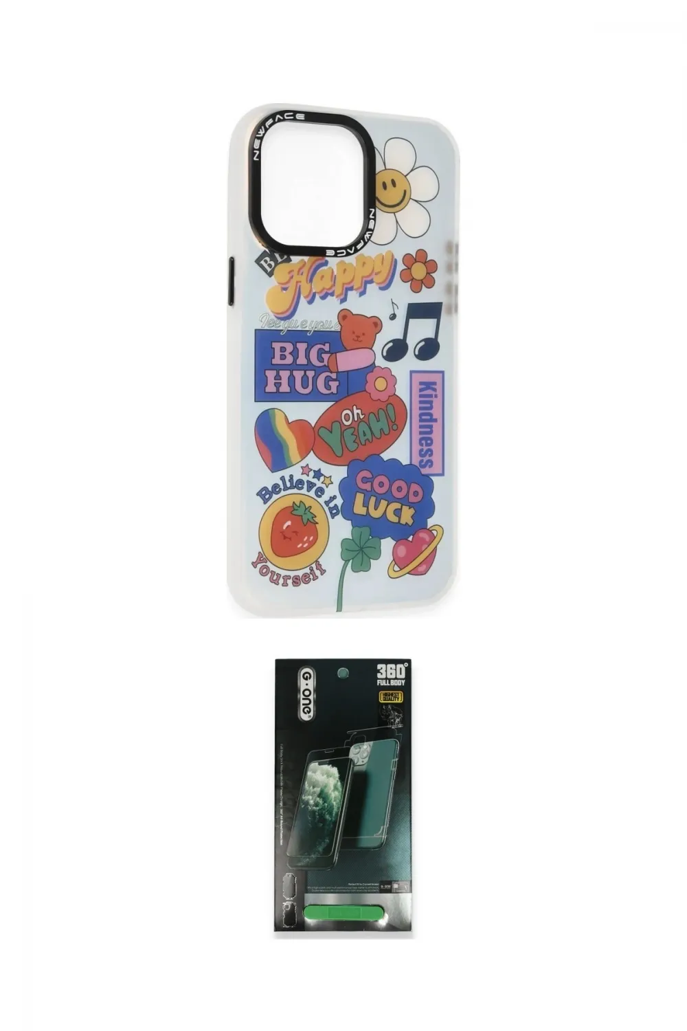 ieg™ iPhone 14 Pro Max Kılıf Siluet Çizgi Koleksiyonu - Şeffaf 360 Full Body Arka Koruyucu