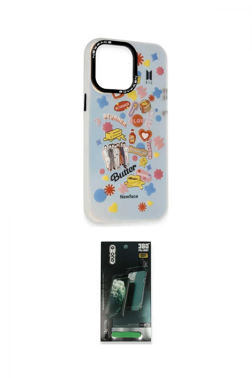 ieg™ iPhone 14 Pro Max Kılıf Siluet Çizgi Koleksiyonu - Şeffaf 360 Full Body Arka Koruyucu