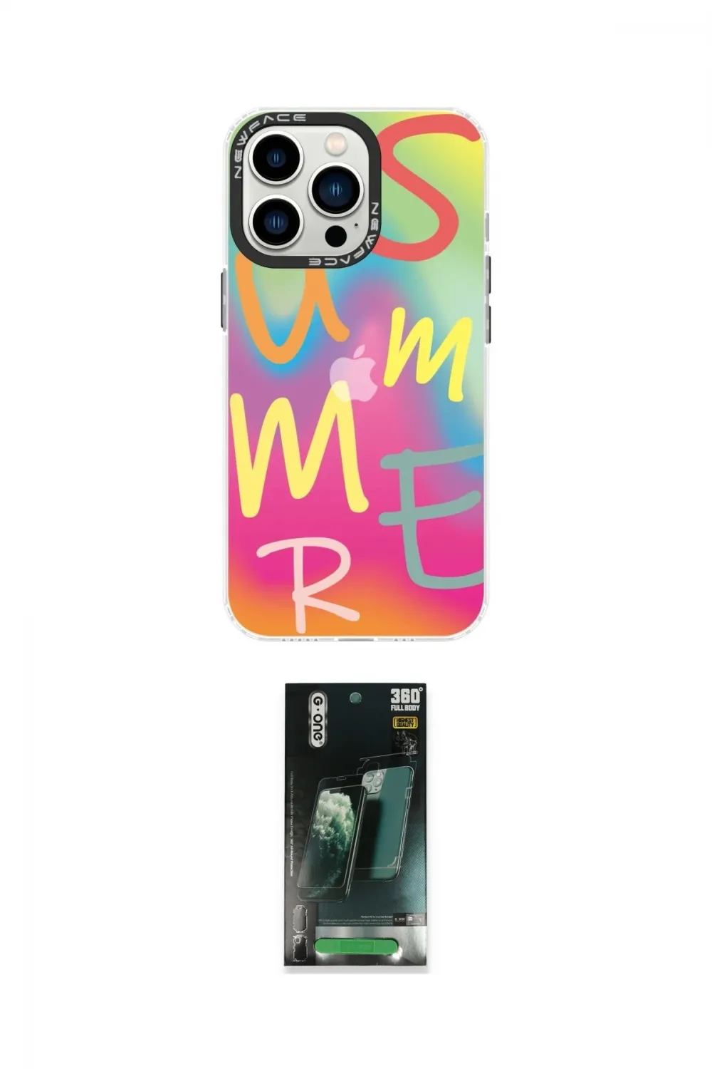 ieg™ iPhone 14 Pro Max Kılıf Siluet Çizgi Koleksiyonu - Şeffaf 360 Full Body Arka Koruyucu