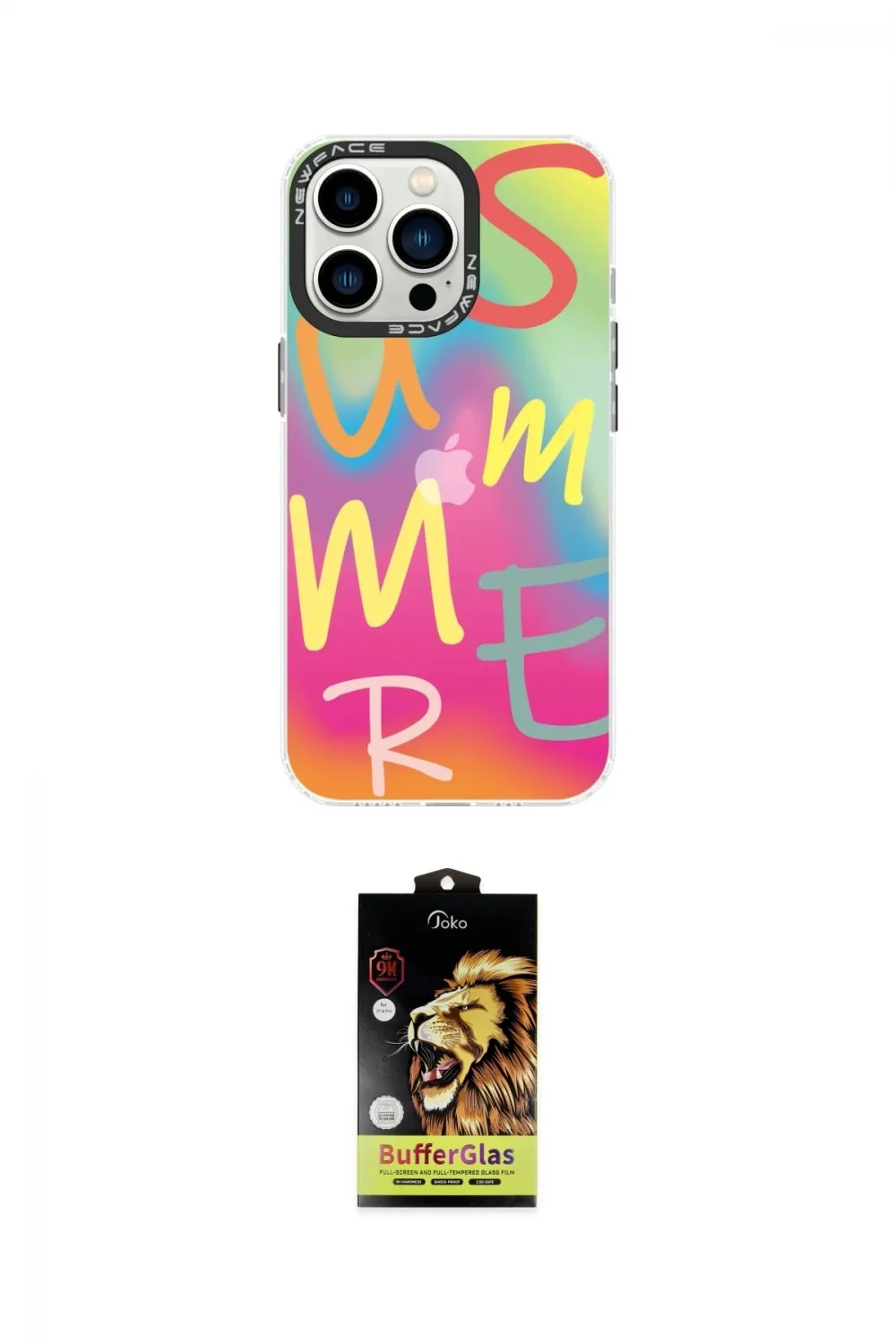 ieg™ iPhone 14 Pro Max Kılıf Siluet Çizgi Koleksiyonu - Siyah Buffer Cam Ekran Koruyucu
