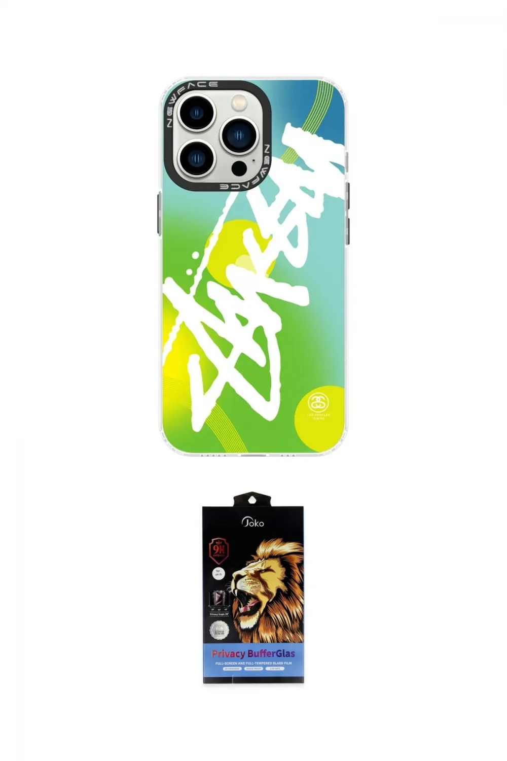 ieg™ iPhone 14 Pro Max Kılıf Siluet Çizgi Koleksiyonu - Siyah Buffer Hayalet Cam Ekran Koruyucu