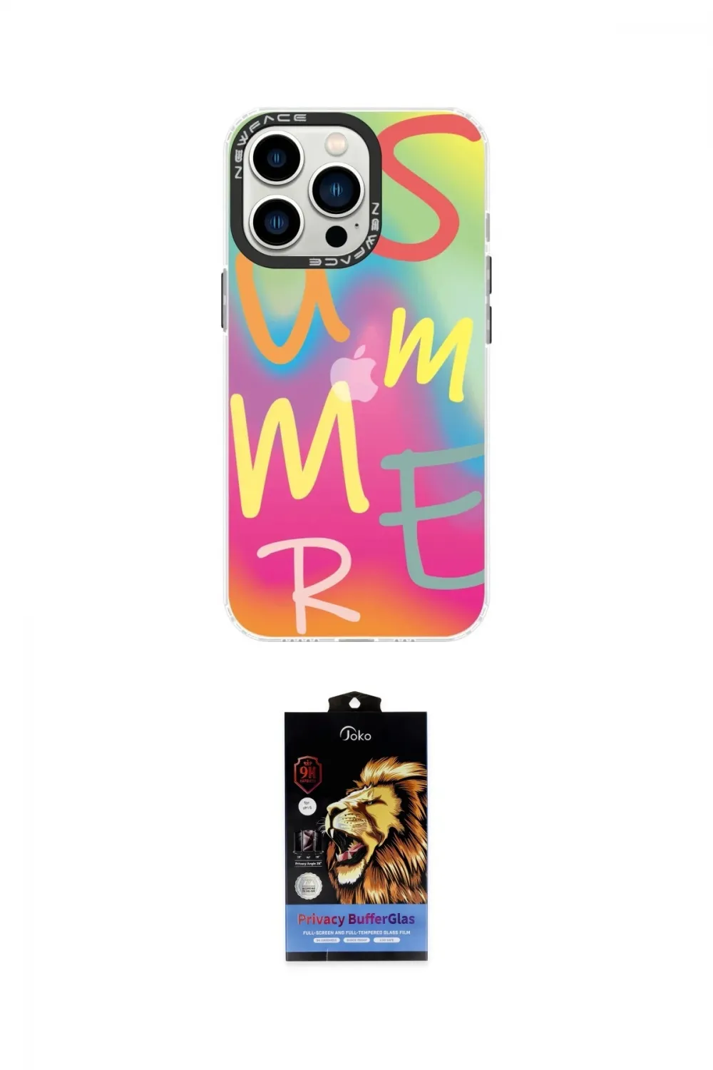 ieg™ iPhone 14 Pro Max Kılıf Siluet Çizgi Koleksiyonu - Siyah Buffer Hayalet Cam Ekran Koruyucu