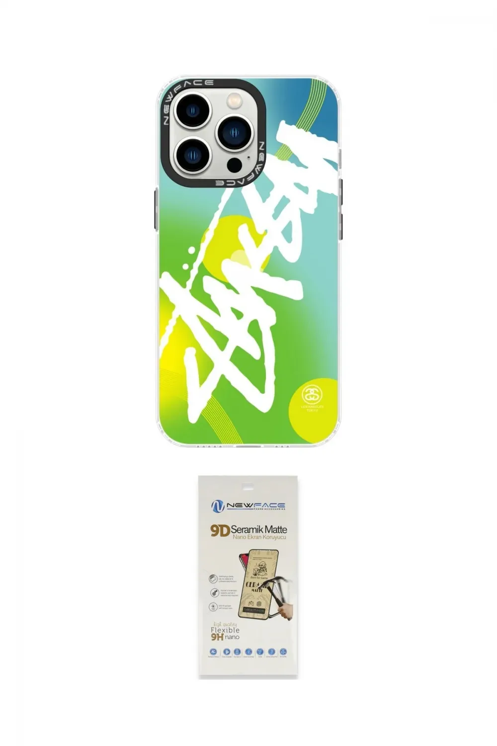 ieg™ iPhone 14 Pro Max Kılıf Siluet Çizgi Koleksiyonu - Siyah Mat Seramik Nano Ekran Koruyucu