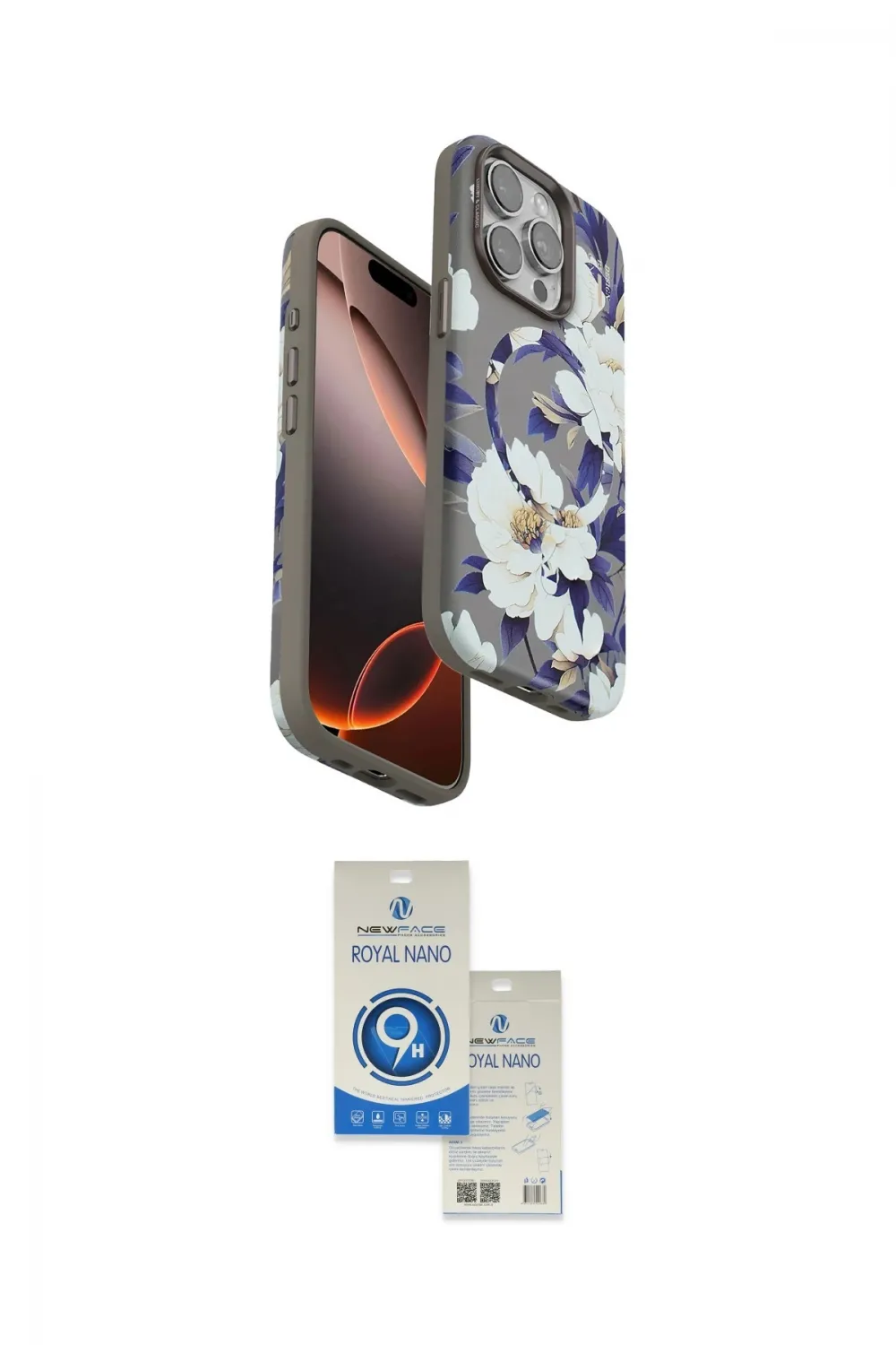 ieg™ iPhone 14 Pro Max Kılıf Siluet Doku - Şeffaf Royal Nano Ekran Koruyucu