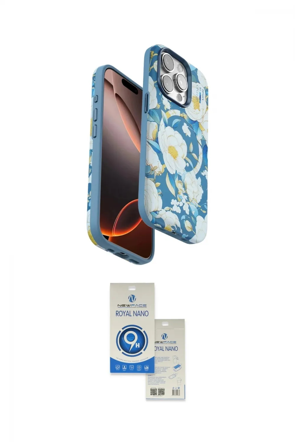 ieg™ iPhone 14 Pro Max Kılıf Siluet Doku - Şeffaf Royal Nano Ekran Koruyucu
