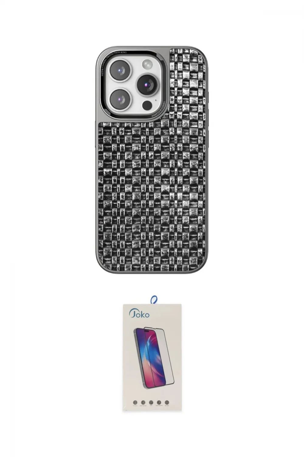 ieg™ iPhone 14 Pro Max Kılıf Siluet Form Serisi - Siyah Joko 5D Cam