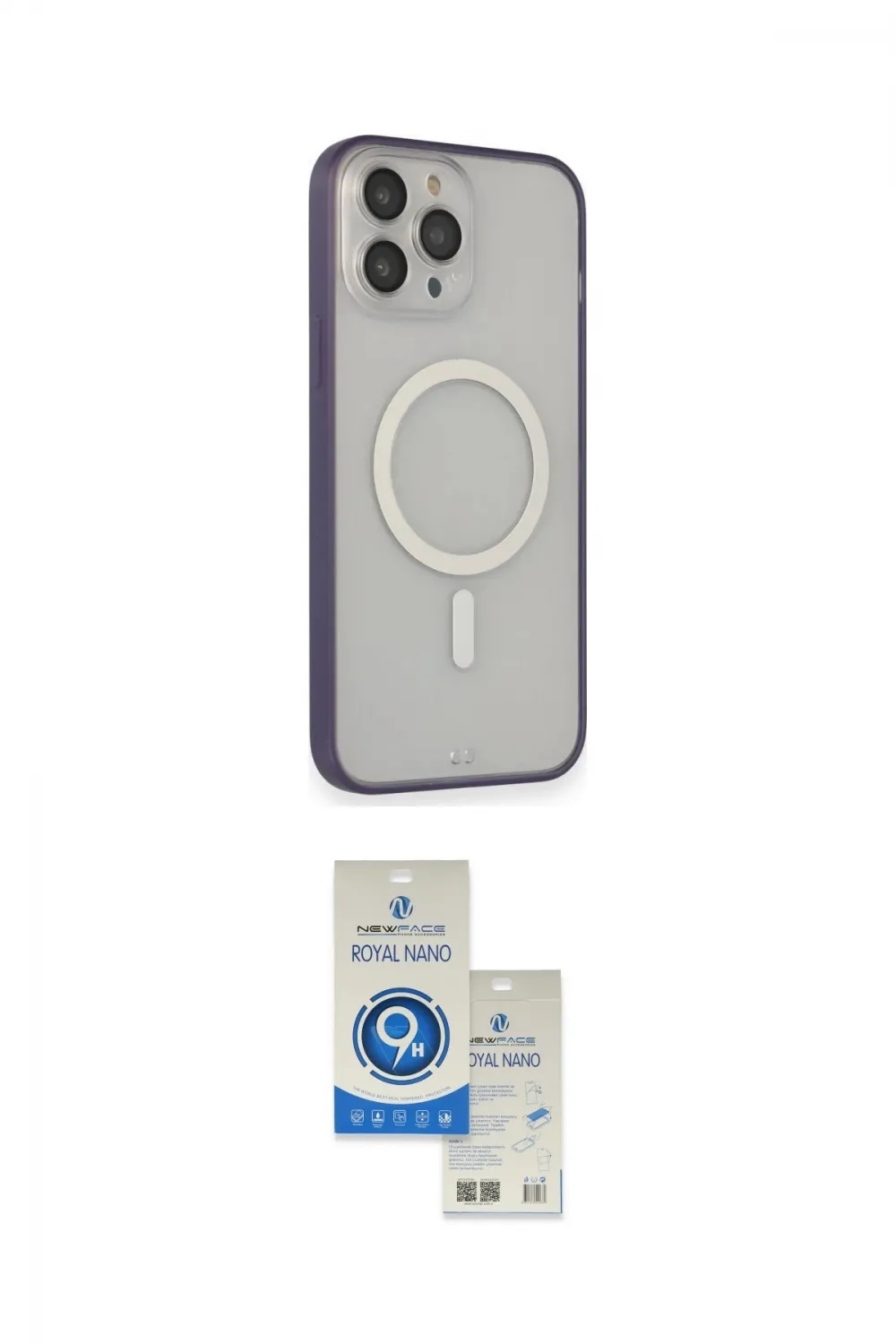 ieg™ iPhone 14 Pro Max Kılıf Siluet Işık Koleksiyonu - Şeffaf Royal Nano Ekran Koruyucu
