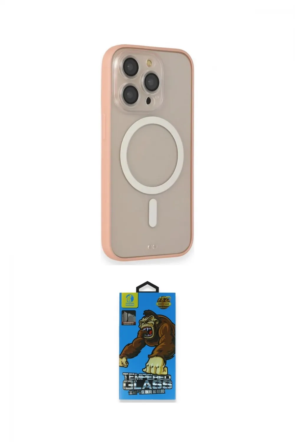 ieg™ iPhone 14 Pro Max Kılıf Siluet Işık Koleksiyonu - Siyah 18D Cam Ekran Koruyucu