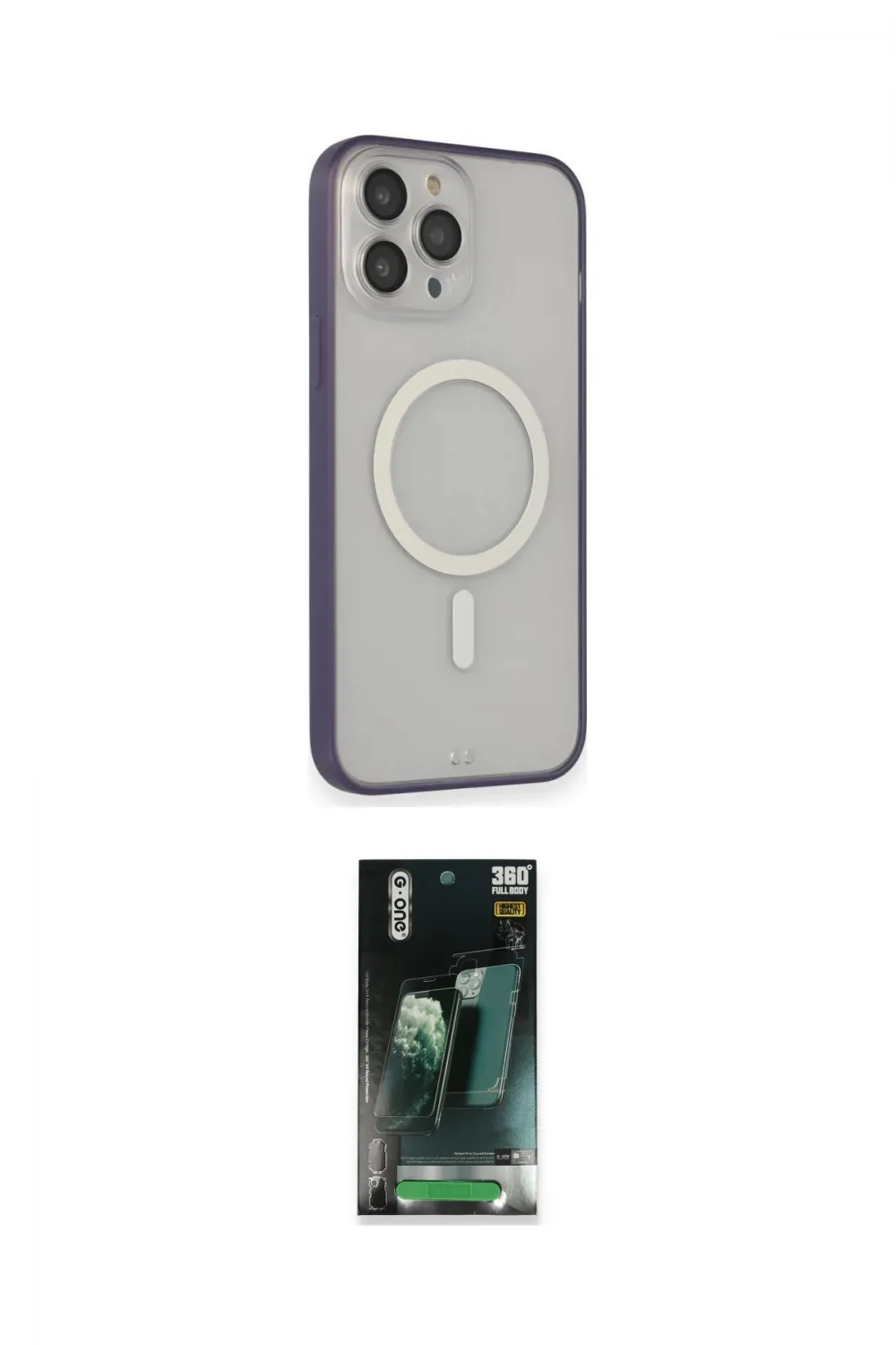 ieg™ iPhone 14 Pro Max Kılıf Siluet Işık Koleksiyonu - Siyah 360 Mat Full Body Arka Koruyucu