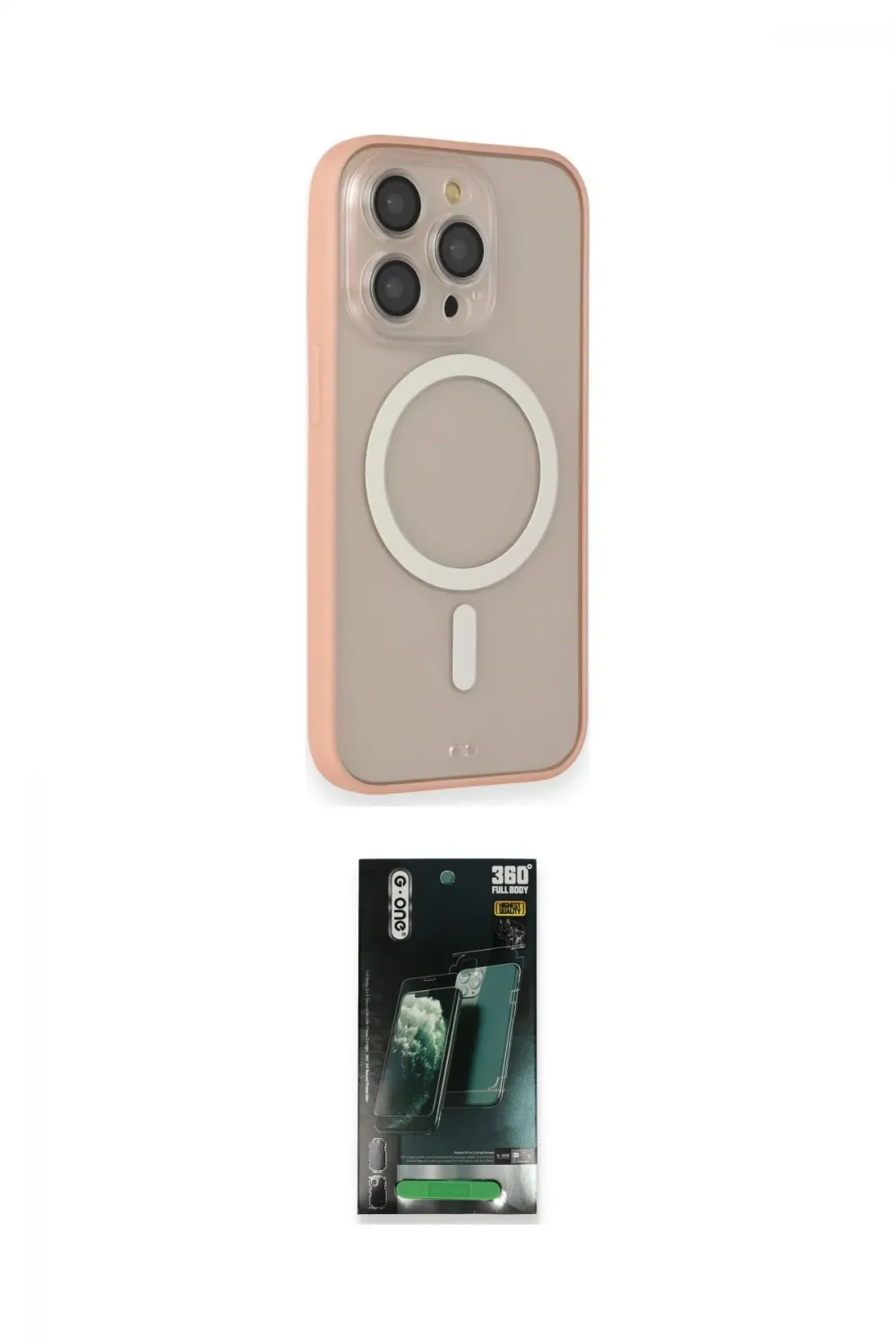 ieg™ iPhone 14 Pro Max Kılıf Siluet Işık Koleksiyonu - Siyah 360 Mat Full Body Arka Koruyucu