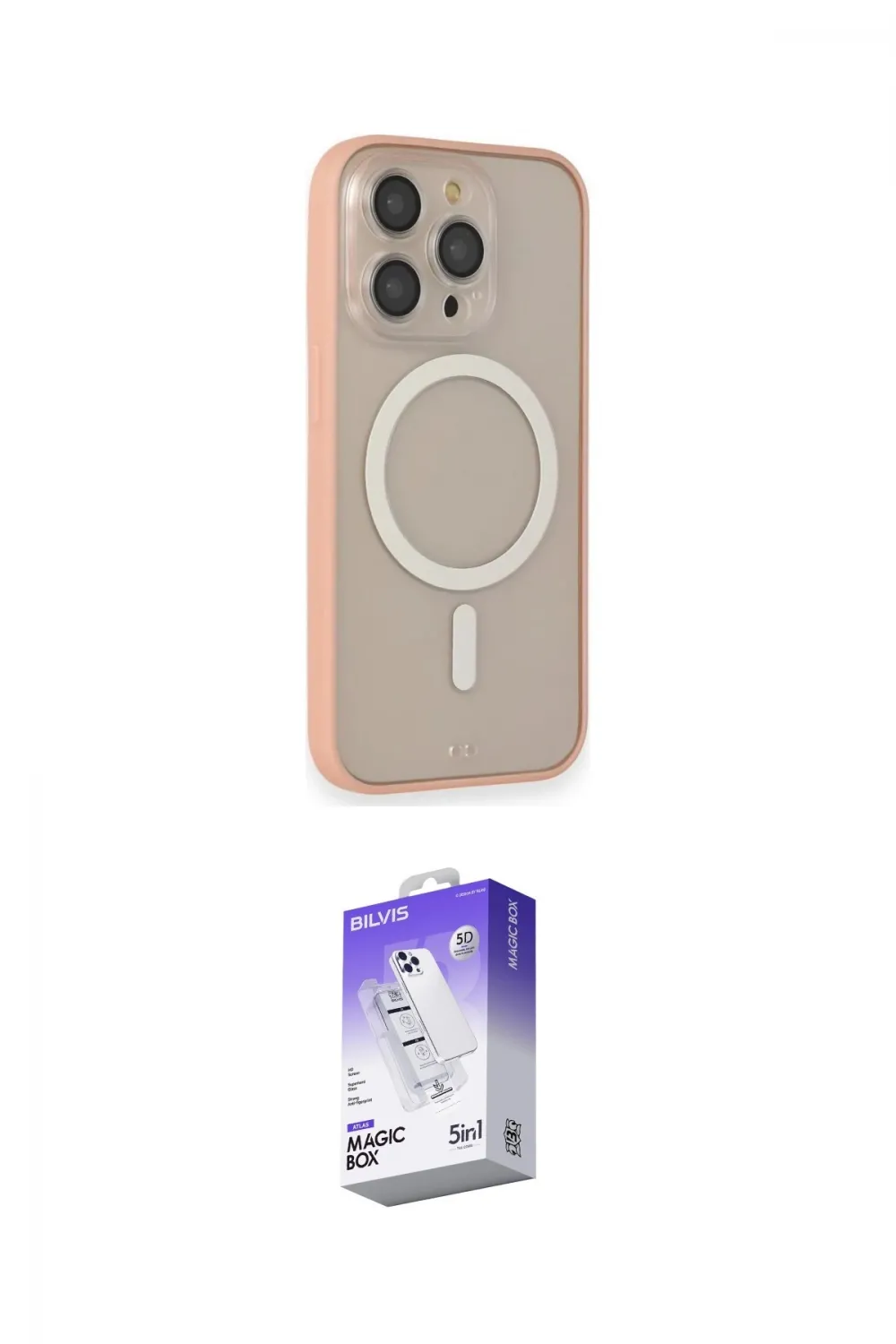 ieg™ iPhone 14 Pro Max Kılıf Siluet Işık Koleksiyonu - Siyah Bilvis 5in1 3D Magic Cam Ekran Koruyucu