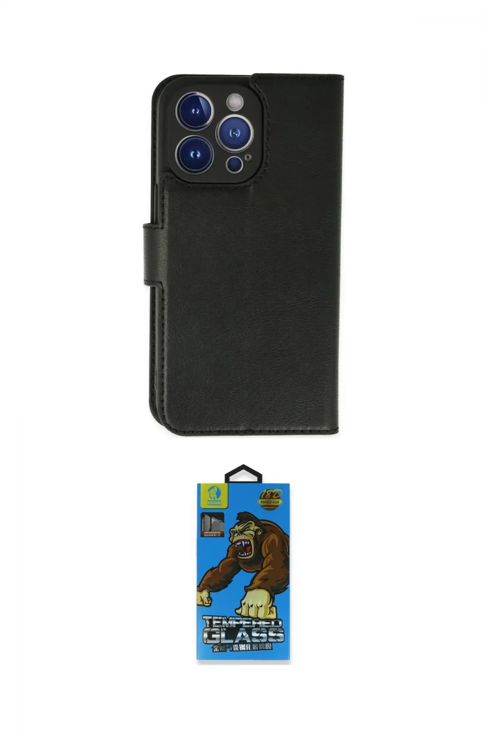 ieg™ iPhone 14 Pro Max Kılıf Siluet Işık Serisi - Siyah 18D Cam Ekran Koruyucu
