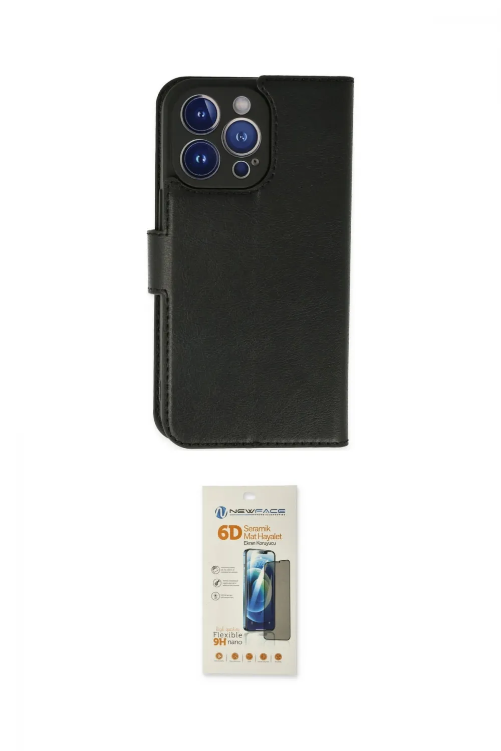ieg™ iPhone 14 Pro Max Kılıf Siluet Işık Serisi - Siyah 6D Mat Seramik Hayalet Nano Ekran Koruyucu
