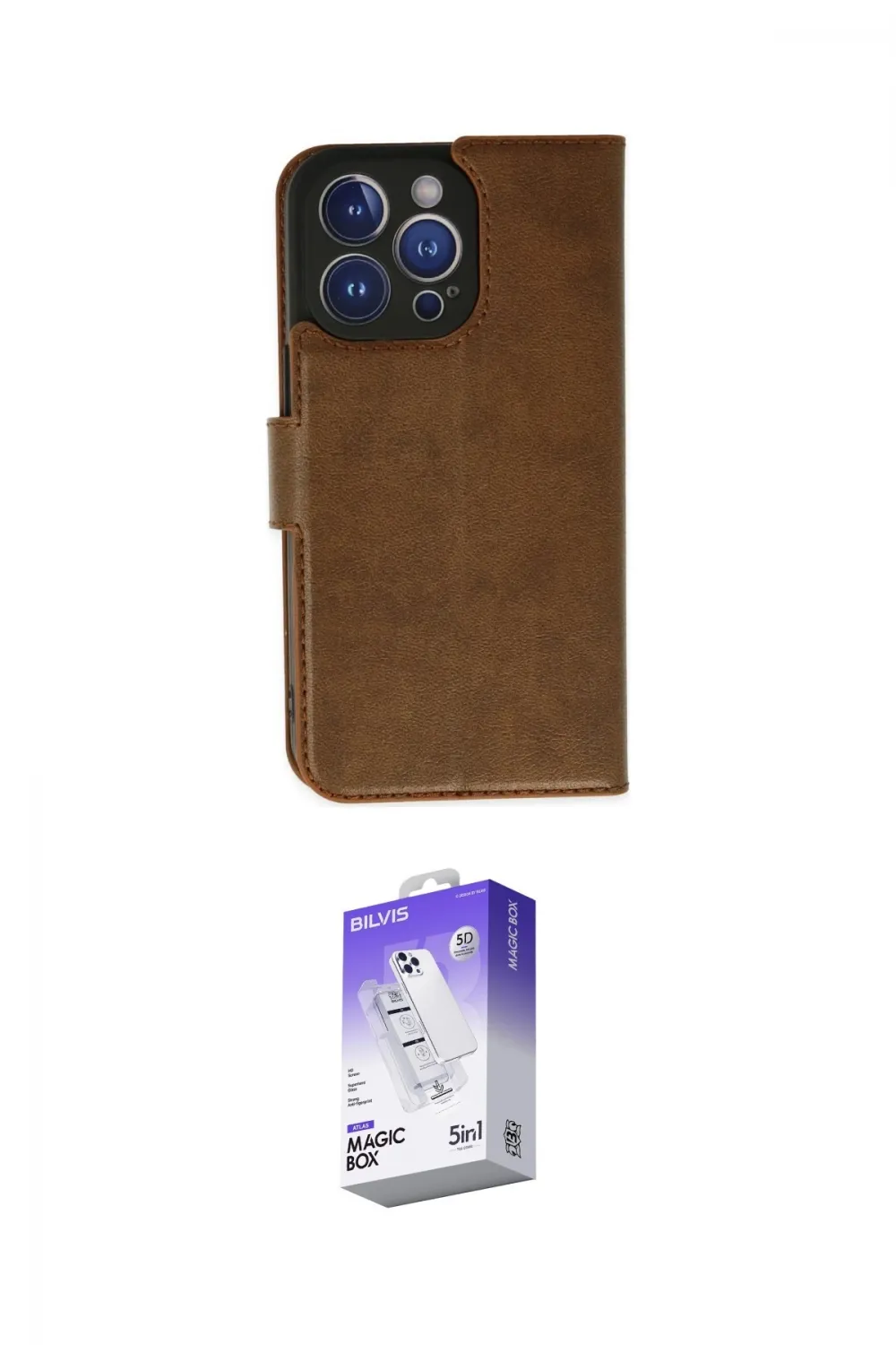 ieg™ iPhone 14 Pro Max Kılıf Siluet Işık Serisi - Siyah Bilvis 5in1 3D Magic Cam Ekran Koruyucu
