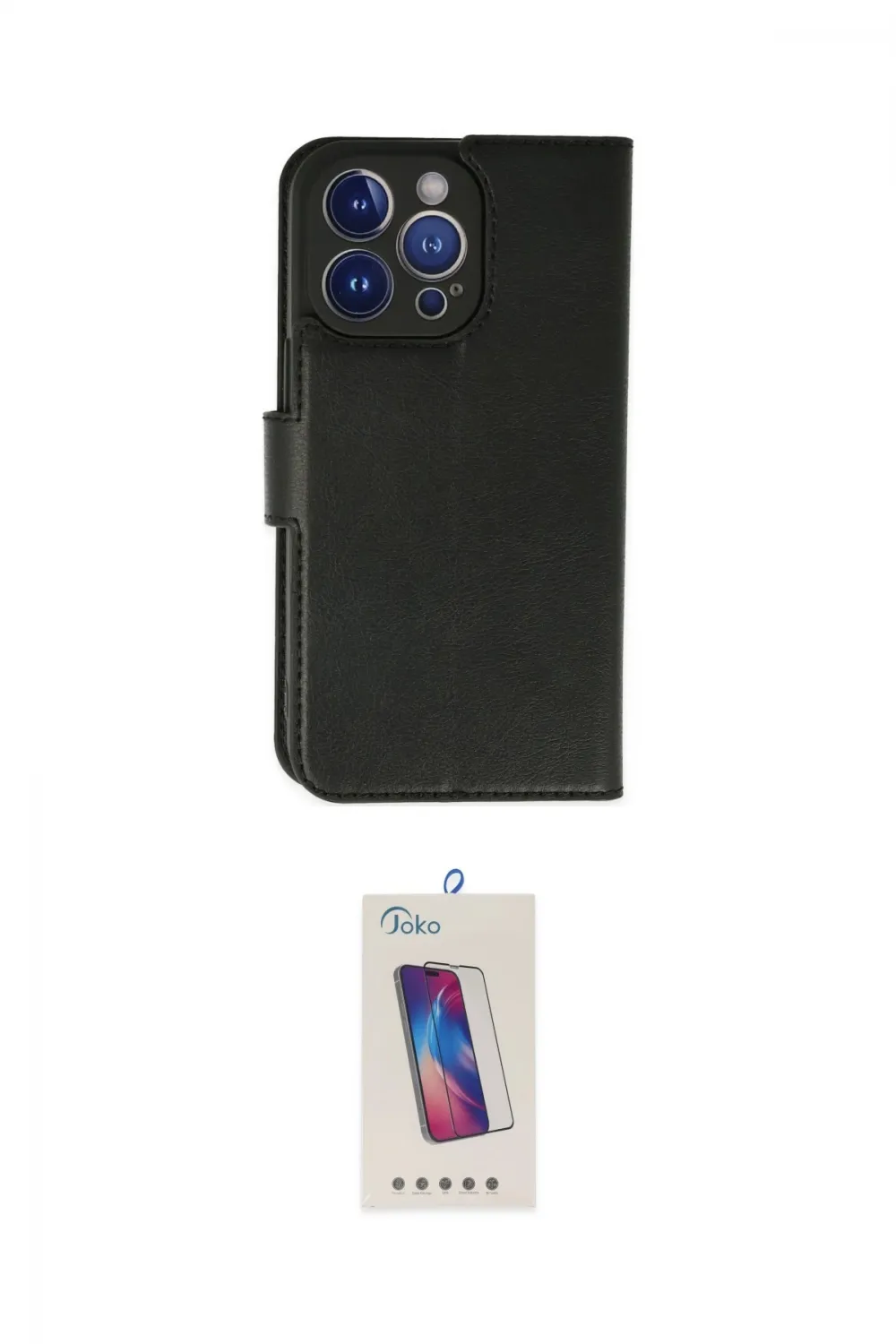 ieg™ iPhone 14 Pro Max Kılıf Siluet Işık Serisi - Siyah Joko 5D Cam