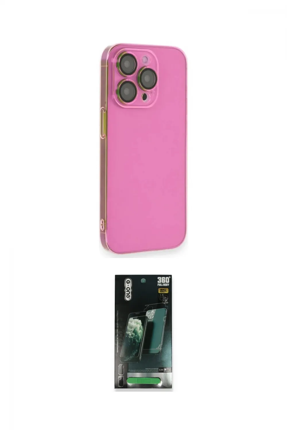 ieg™ iPhone 14 Pro Max Kılıf Siluet Minimal Özel Seri - Şeffaf 360 Full Body Arka Koruyucu