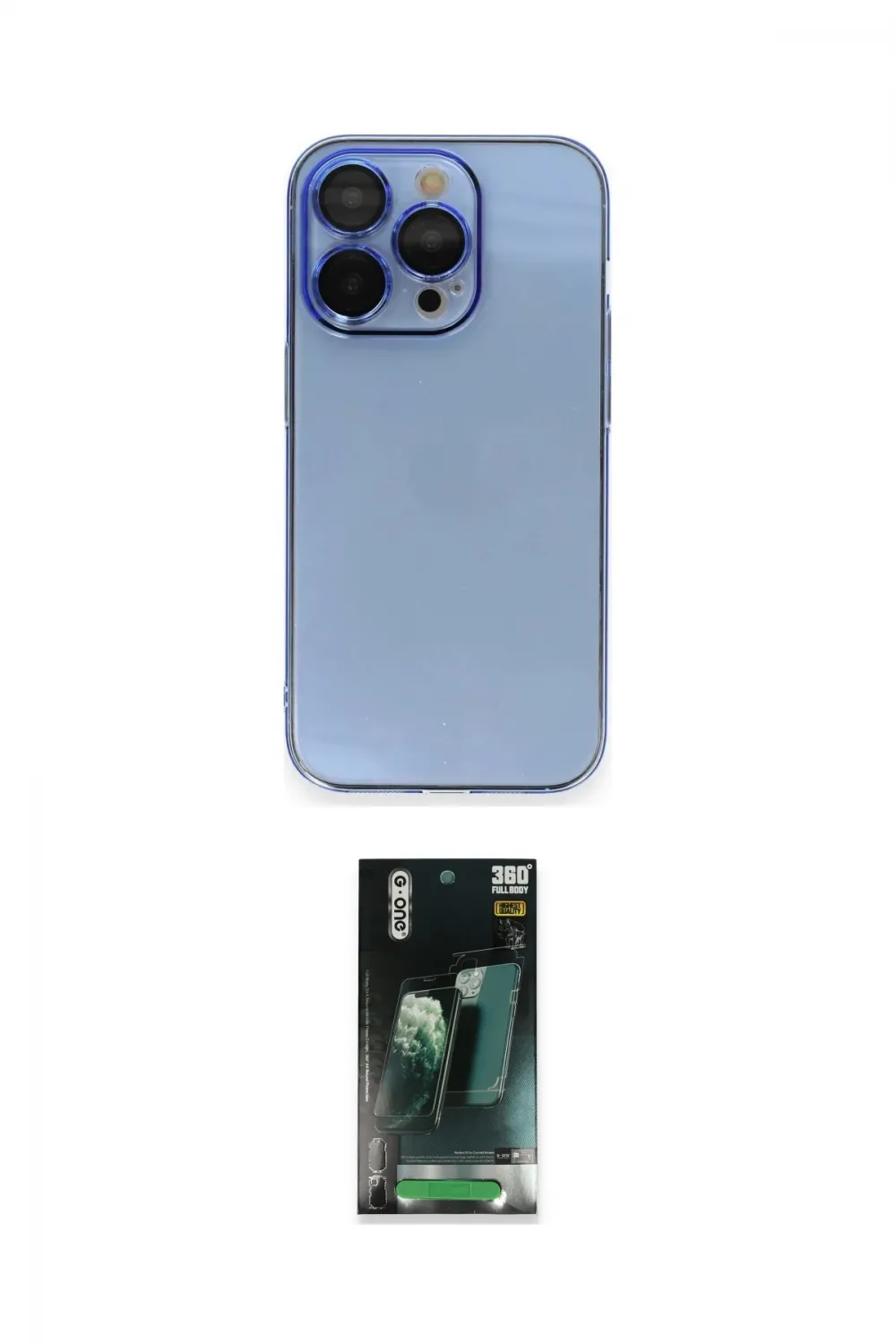 ieg™ iPhone 14 Pro Max Kılıf Siluet Minimal Özel Seri - Şeffaf 360 Full Body Arka Koruyucu