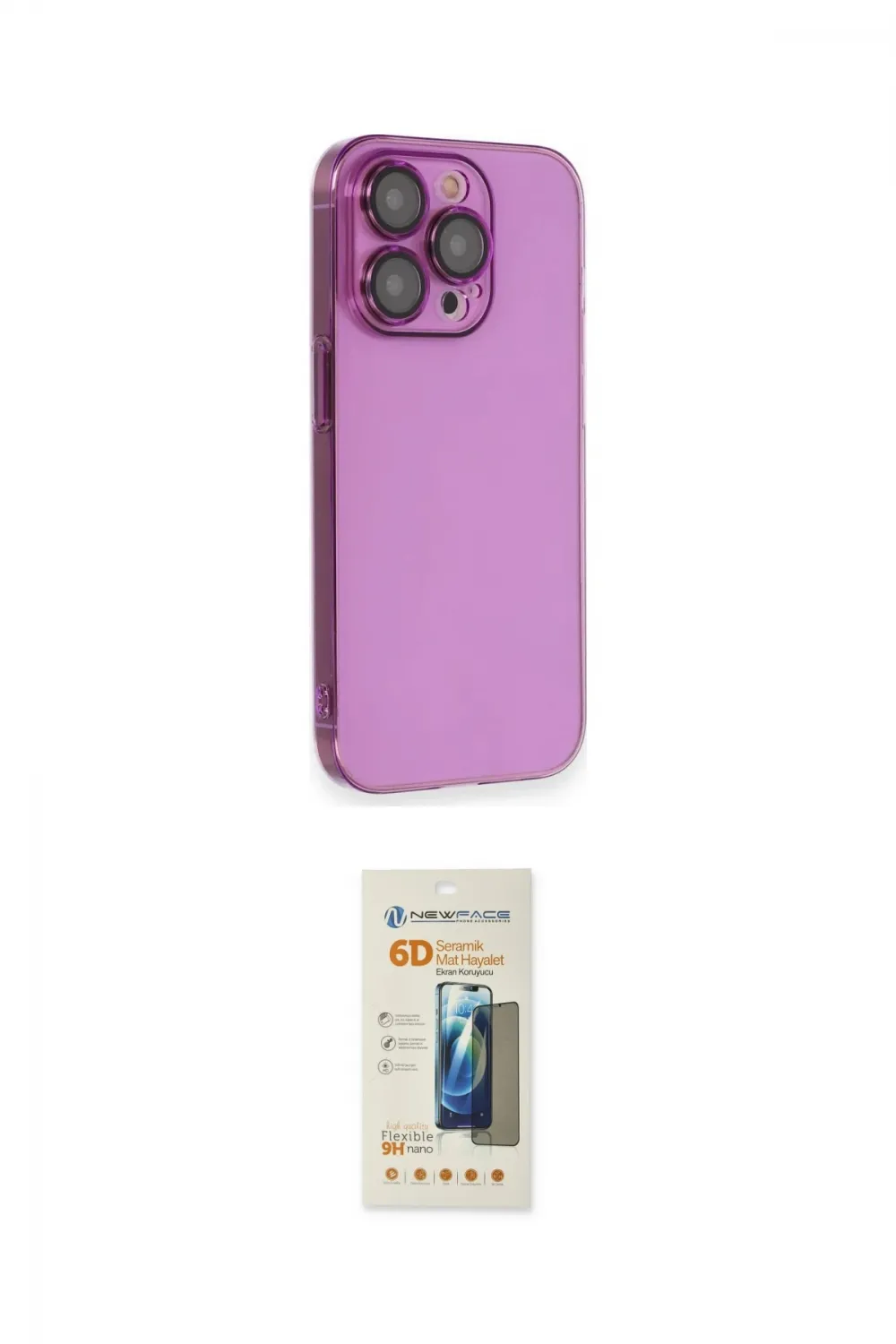 ieg™ iPhone 14 Pro Max Kılıf Siluet Minimal Özel Seri - Siyah 6D Mat Seramik Hayalet Nano Ekran Koruyucu