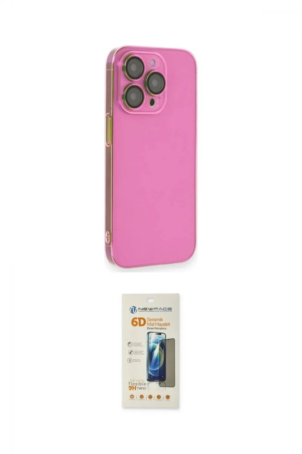 ieg™ iPhone 14 Pro Max Kılıf Siluet Minimal Özel Seri - Siyah 6D Mat Seramik Hayalet Nano Ekran Koruyucu