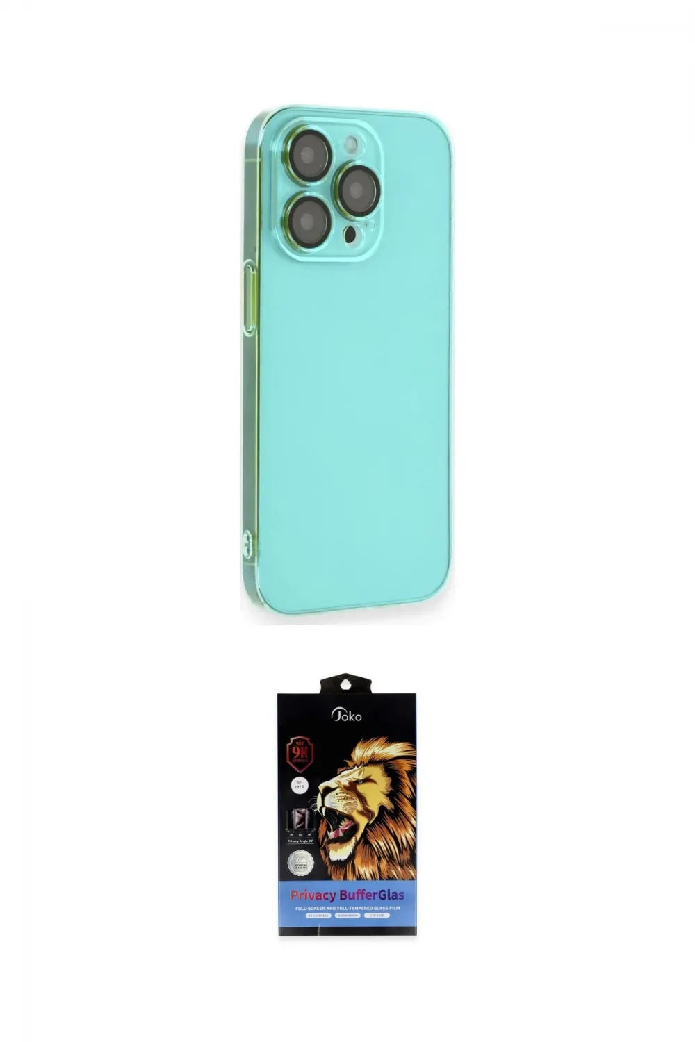 ieg™ iPhone 14 Pro Max Kılıf Siluet Minimal Özel Seri - Siyah Buffer Hayalet Cam Ekran Koruyucu
