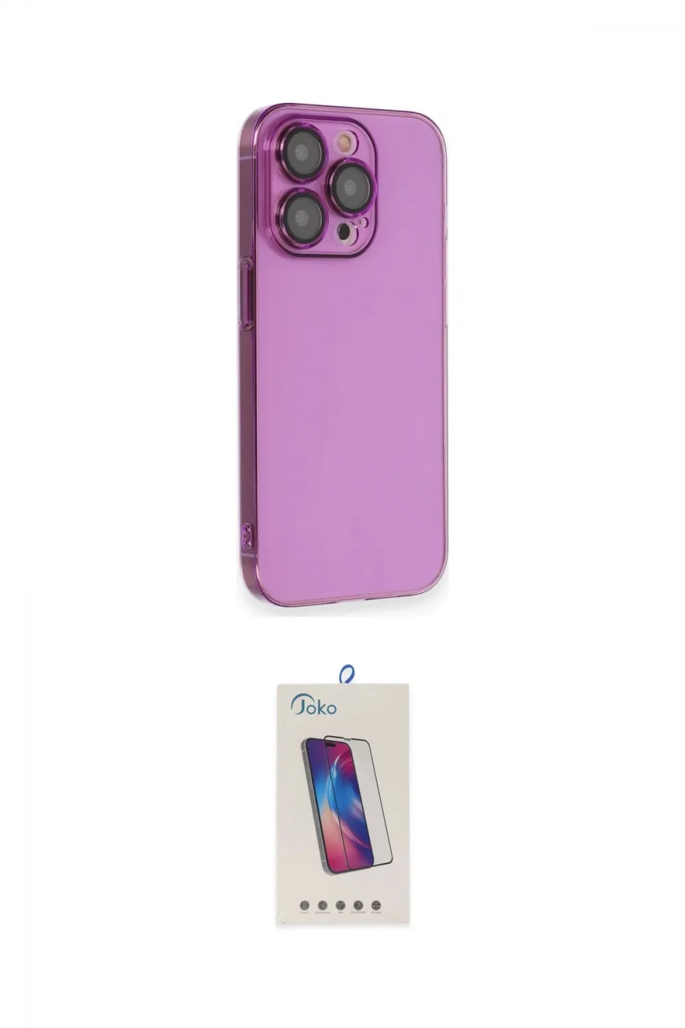 ieg™ iPhone 14 Pro Max Kılıf Siluet Minimal Özel Seri - Siyah Joko 5D Cam
