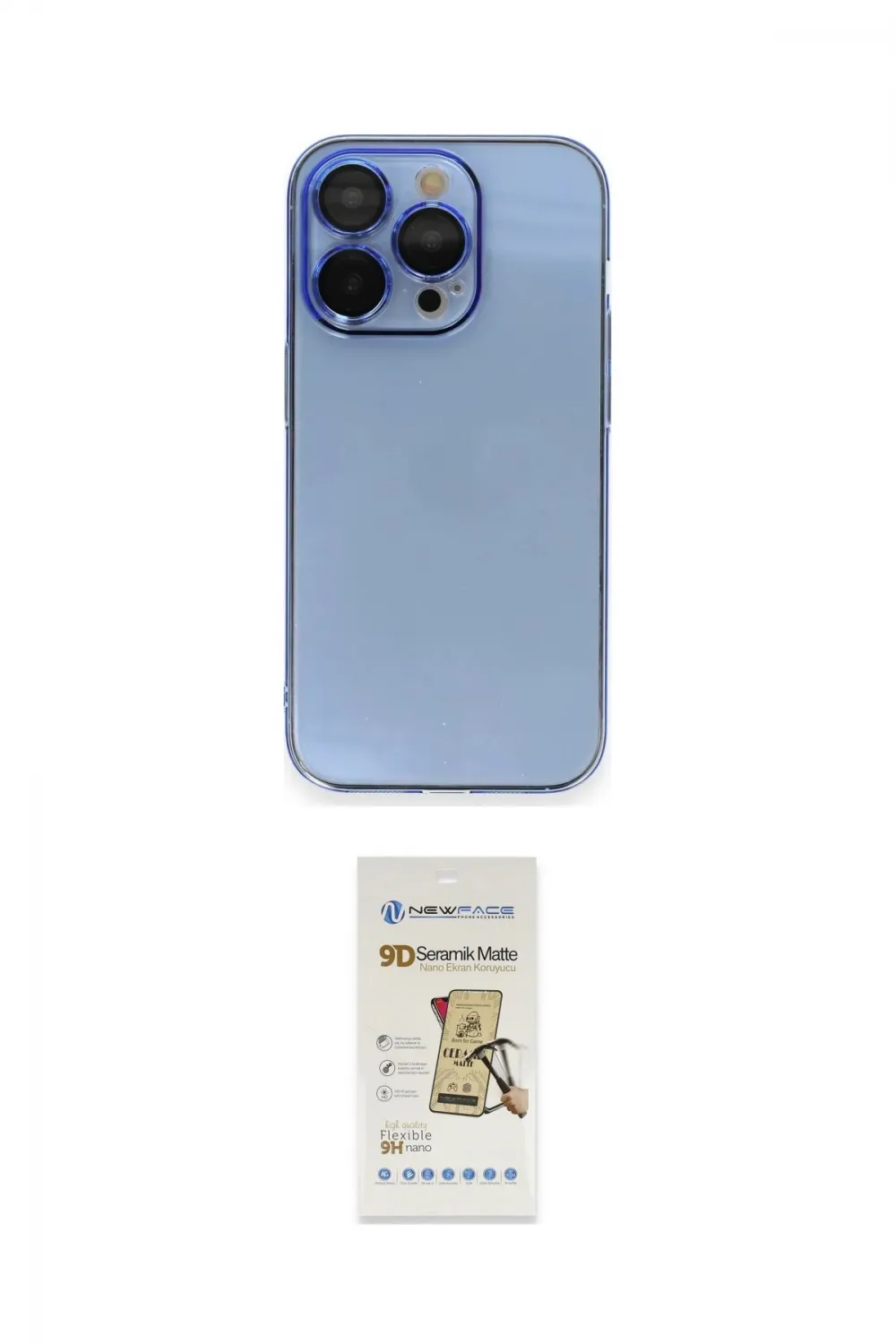 ieg™ iPhone 14 Pro Max Kılıf Siluet Minimal Özel Seri - Siyah Mat Seramik Nano Ekran Koruyucu
