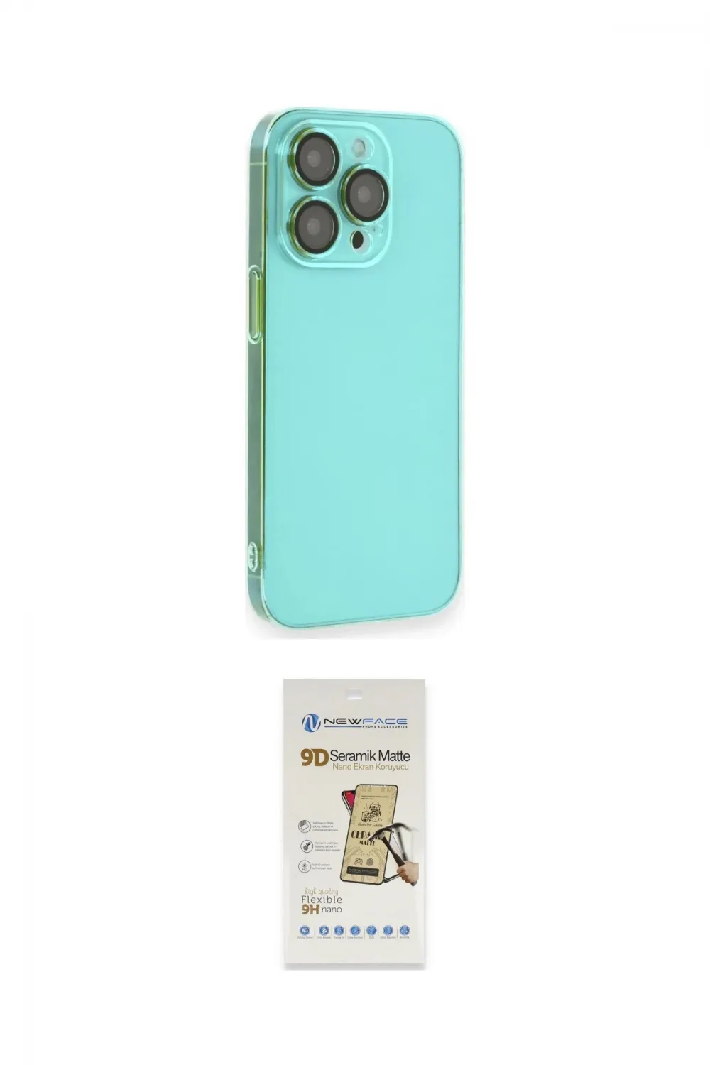 ieg™ iPhone 14 Pro Max Kılıf Siluet Minimal Özel Seri - Siyah Mat Seramik Nano Ekran Koruyucu