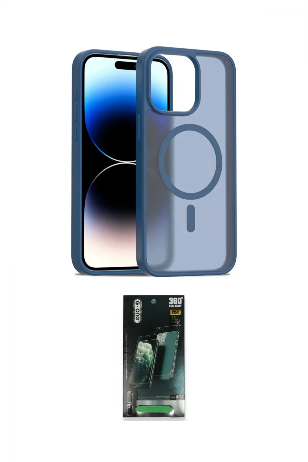 ieg™ iPhone 14 Pro Max Kılıf Siluet Minimal Prime - Şeffaf 360 Full Body Arka Koruyucu