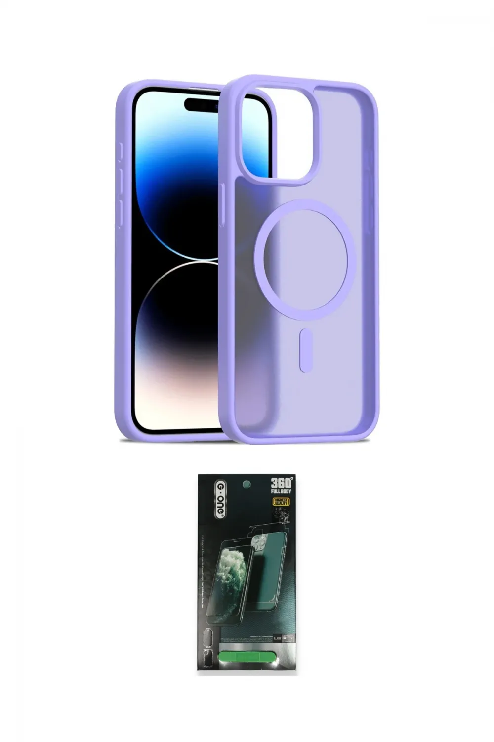 ieg™ iPhone 14 Pro Max Kılıf Siluet Minimal Prime - Şeffaf 360 Full Body Arka Koruyucu