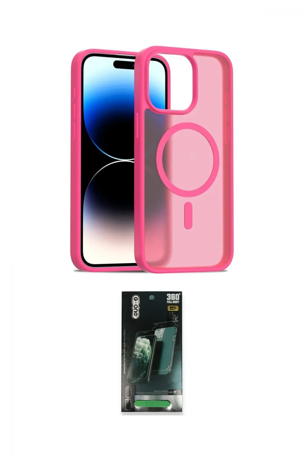 ieg™ iPhone 14 Pro Max Kılıf Siluet Minimal Prime - Şeffaf 360 Full Body Arka Koruyucu