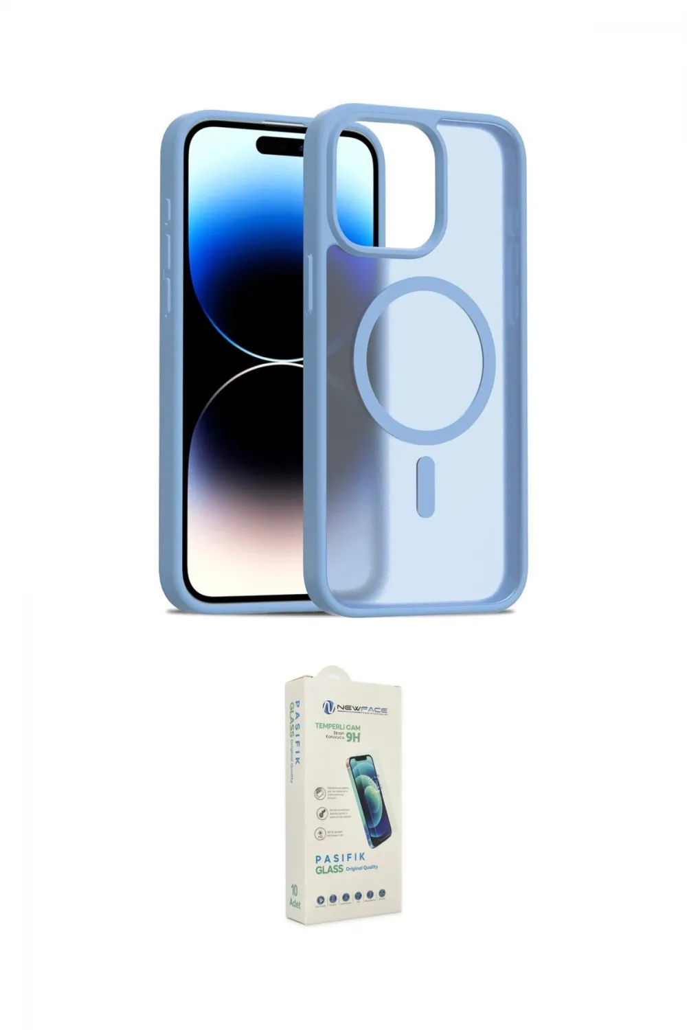 ieg™ iPhone 14 Pro Max Kılıf Siluet Minimal Prime - Şeffaf Pasifik Cam Ekran Koruyucu