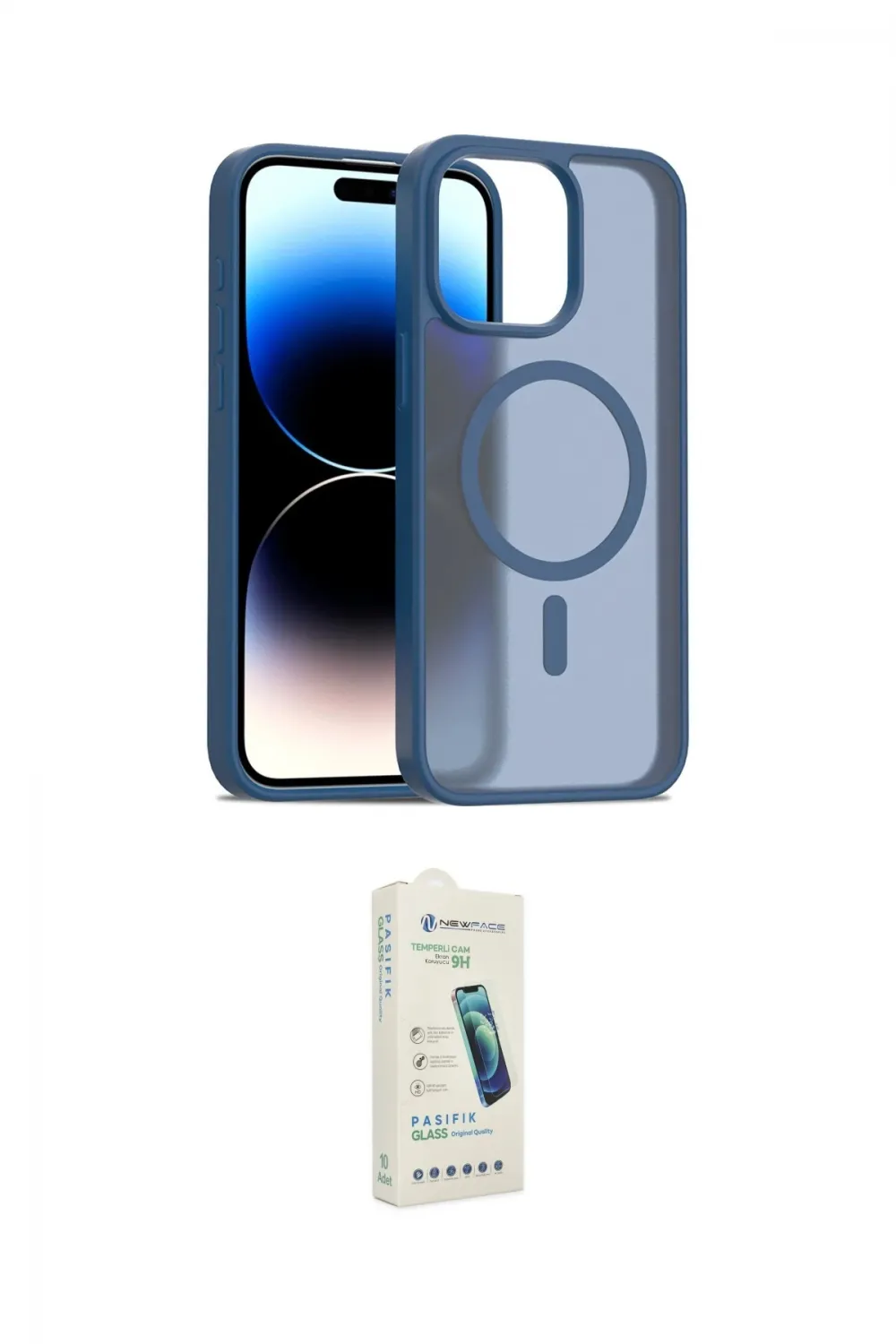 ieg™ iPhone 14 Pro Max Kılıf Siluet Minimal Prime - Şeffaf Pasifik Cam Ekran Koruyucu