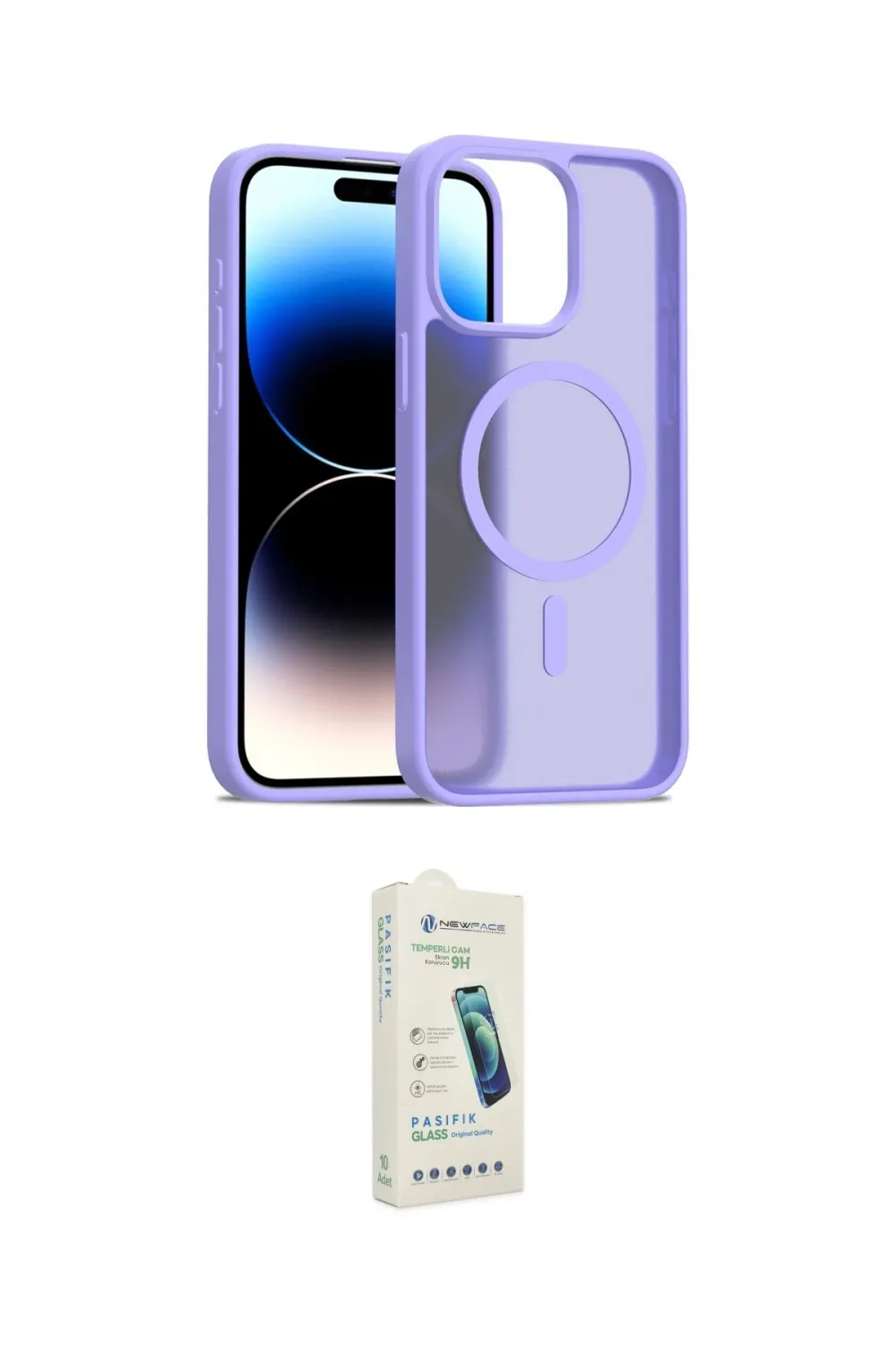 ieg™ iPhone 14 Pro Max Kılıf Siluet Minimal Prime - Şeffaf Pasifik Cam Ekran Koruyucu