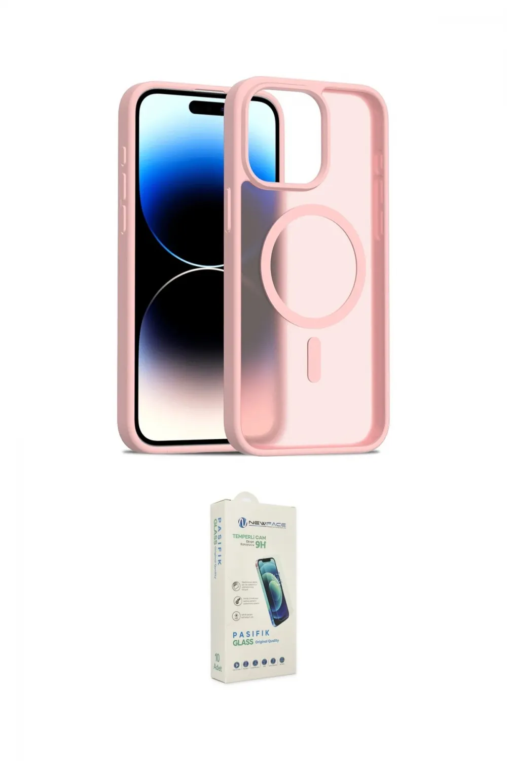 ieg™ iPhone 14 Pro Max Kılıf Siluet Minimal Prime - Şeffaf Pasifik Cam Ekran Koruyucu