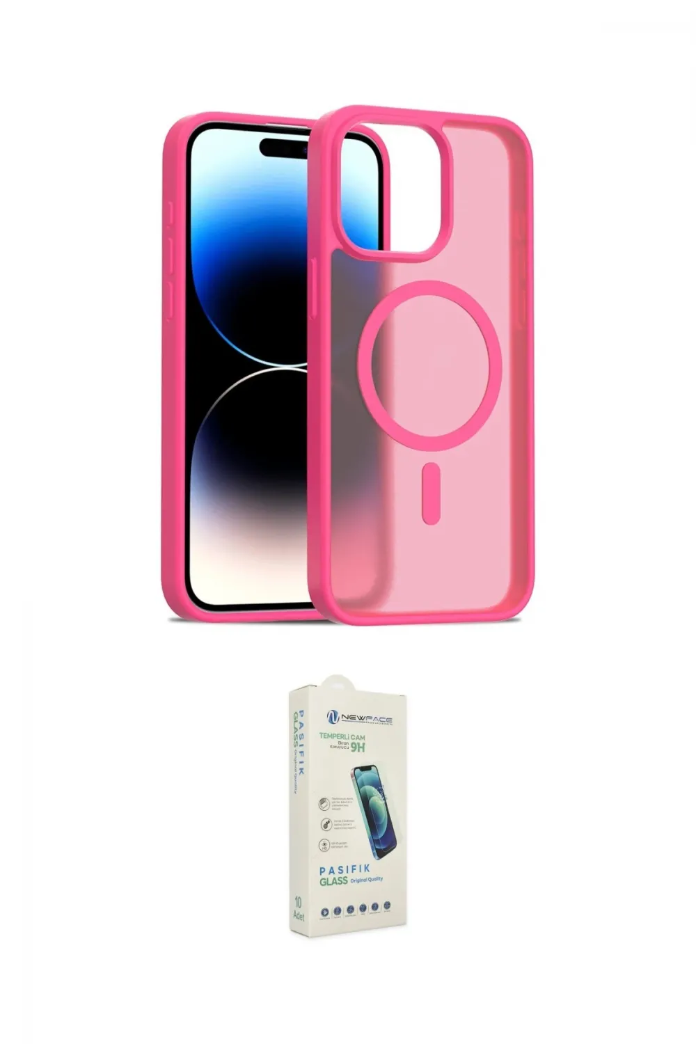 ieg™ iPhone 14 Pro Max Kılıf Siluet Minimal Prime - Şeffaf Pasifik Cam Ekran Koruyucu