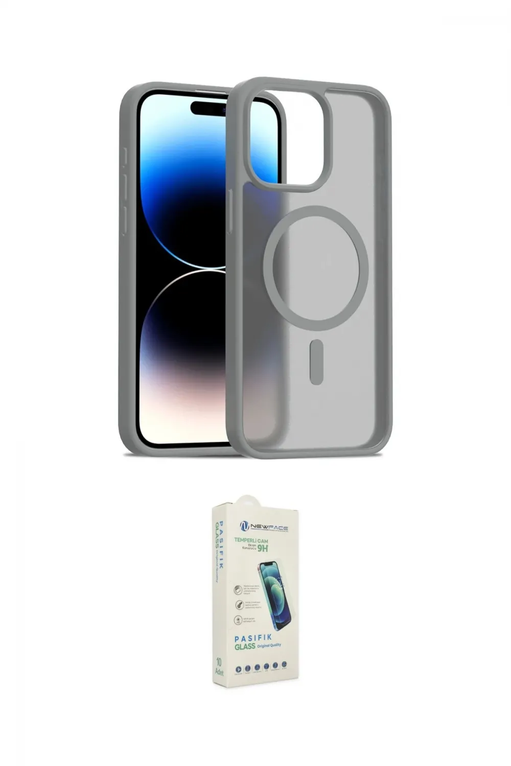 ieg™ iPhone 14 Pro Max Kılıf Siluet Minimal Prime - Şeffaf Pasifik Cam Ekran Koruyucu
