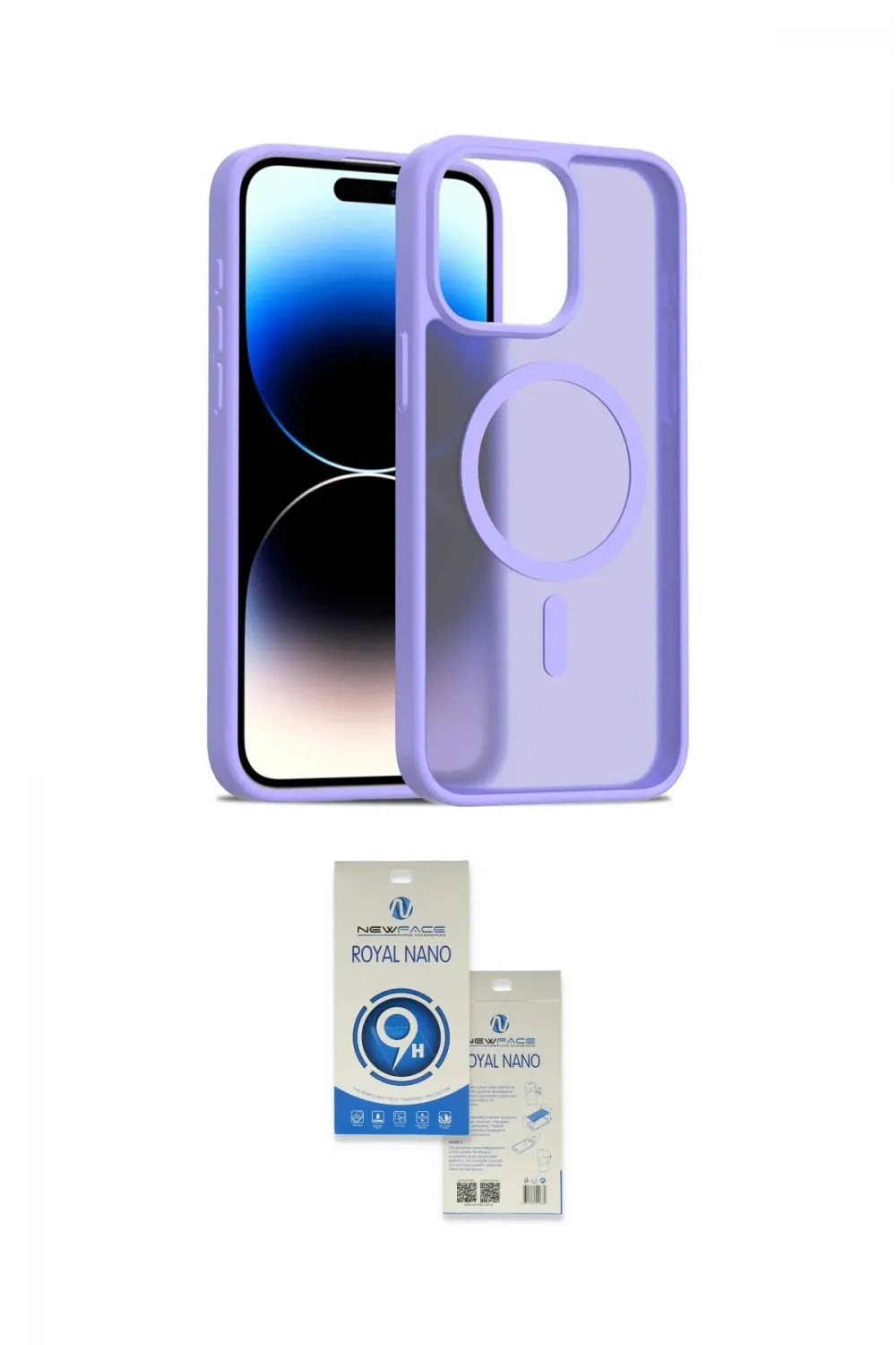 ieg™ iPhone 14 Pro Max Kılıf Siluet Minimal Prime - Şeffaf Royal Nano Ekran Koruyucu