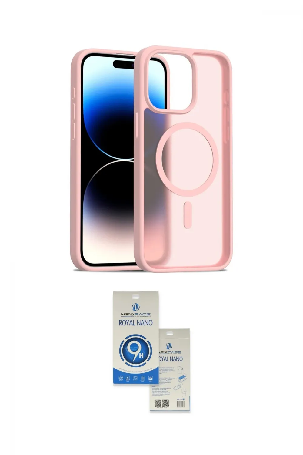 ieg™ iPhone 14 Pro Max Kılıf Siluet Minimal Prime - Şeffaf Royal Nano Ekran Koruyucu