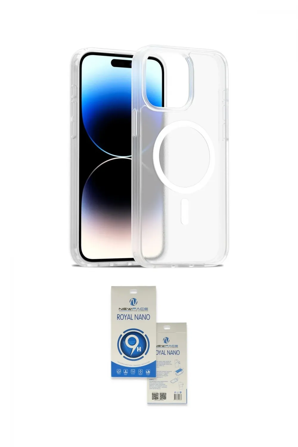 ieg™ iPhone 14 Pro Max Kılıf Siluet Minimal Prime - Şeffaf Royal Nano Ekran Koruyucu