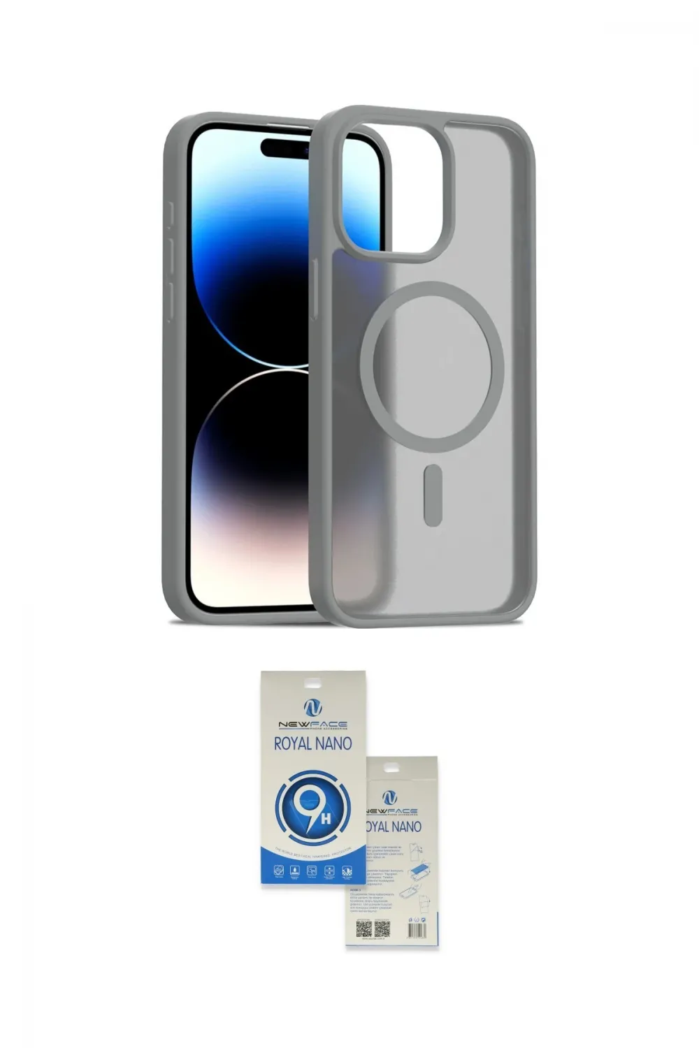 ieg™ iPhone 14 Pro Max Kılıf Siluet Minimal Prime - Şeffaf Royal Nano Ekran Koruyucu
